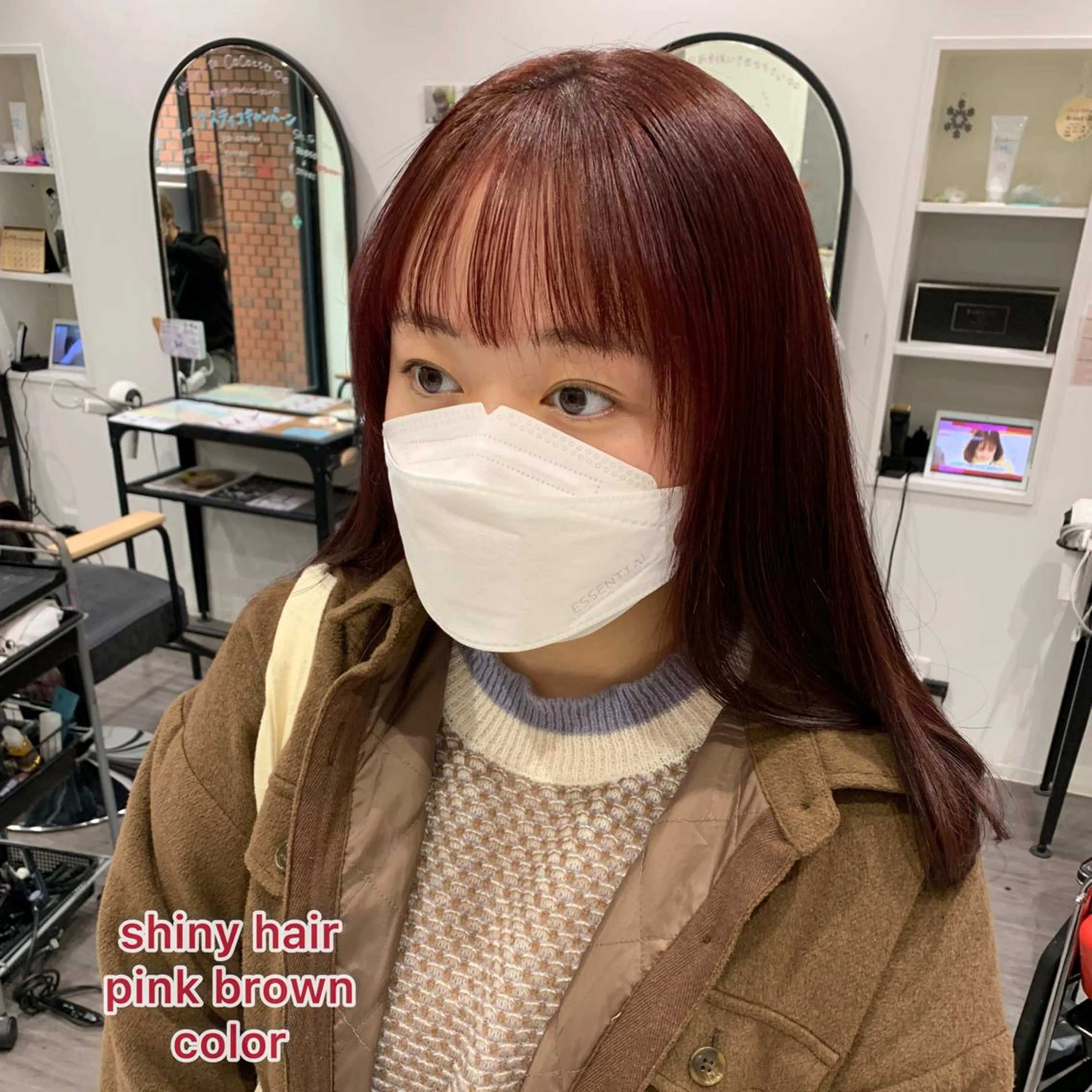 セミロング カラー カット ヘアカラー トリートメント 艶髪レイヤー上田 紗也🇰🇷💗のヘアスタイル