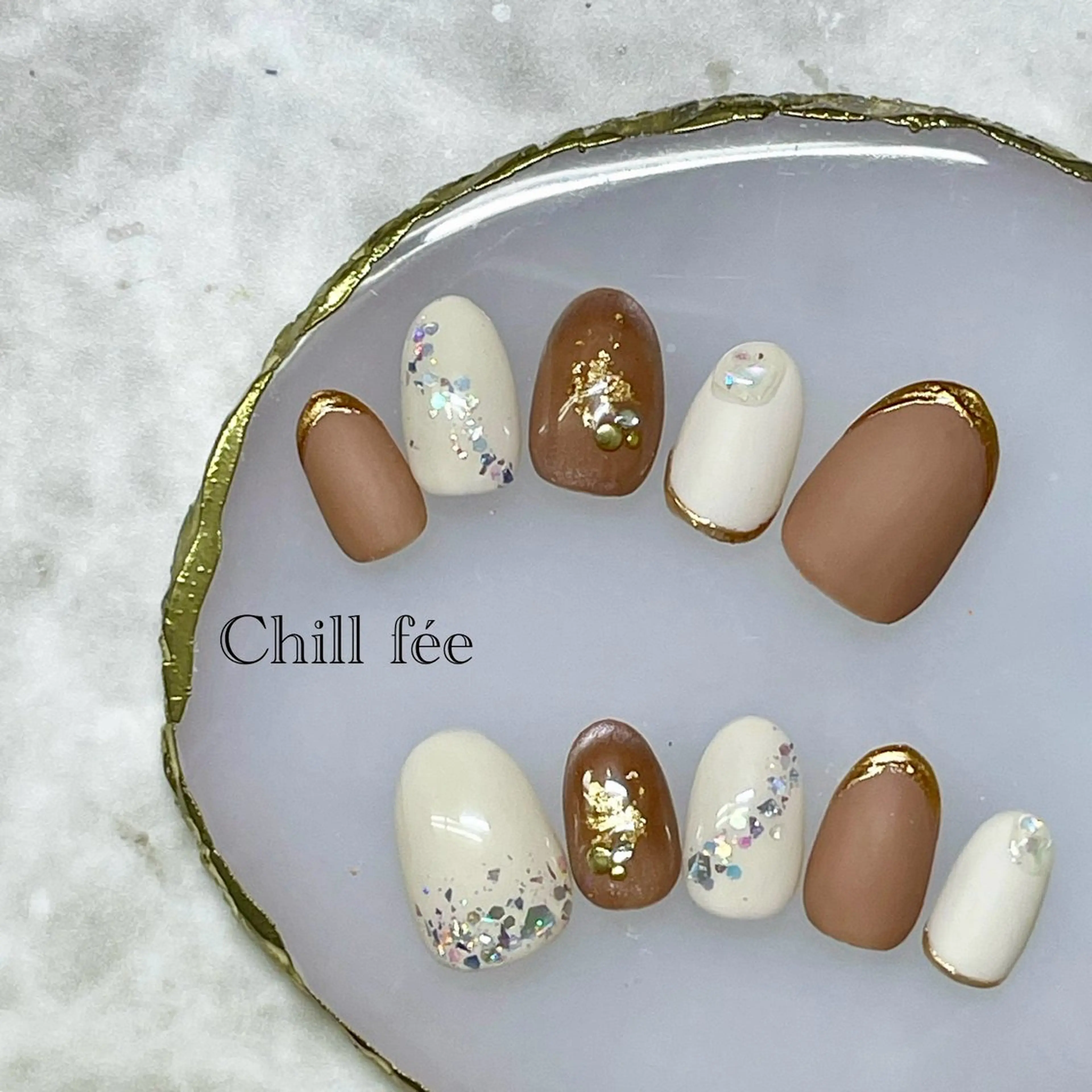 ネイル マットネイル ミラーネイル 持ち込み ハンドネイル 和歌浦 ちるふぇのネイルデザイン