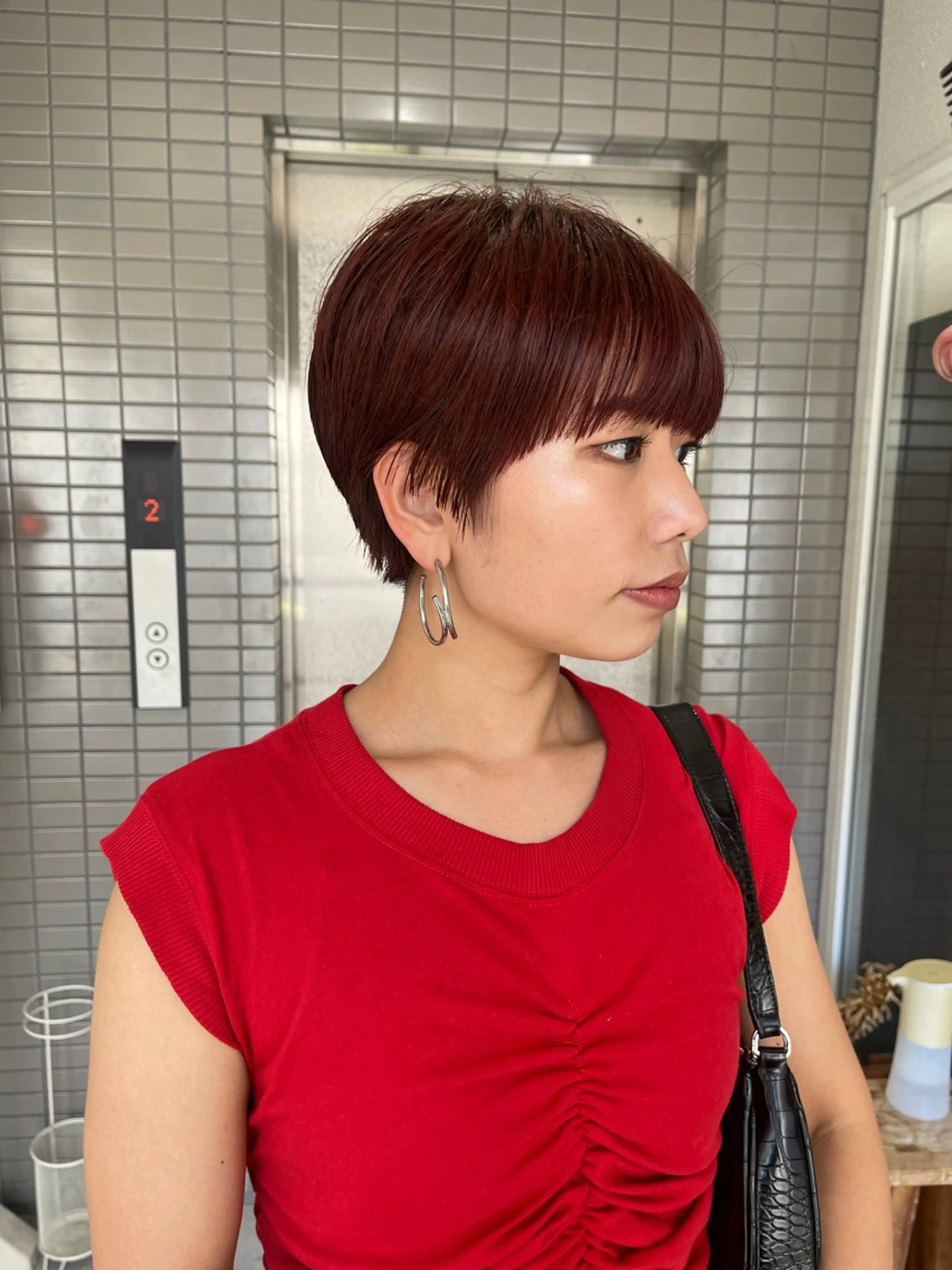 ショート カラー ハンサムショート ボルドーカラー ショートヘア カット ヘアカラー トリートメント PALAN K-Beauty SHINJUKU所属・“ミニモ最高評価獲得 “代表"Kohei"のヘアスタイル