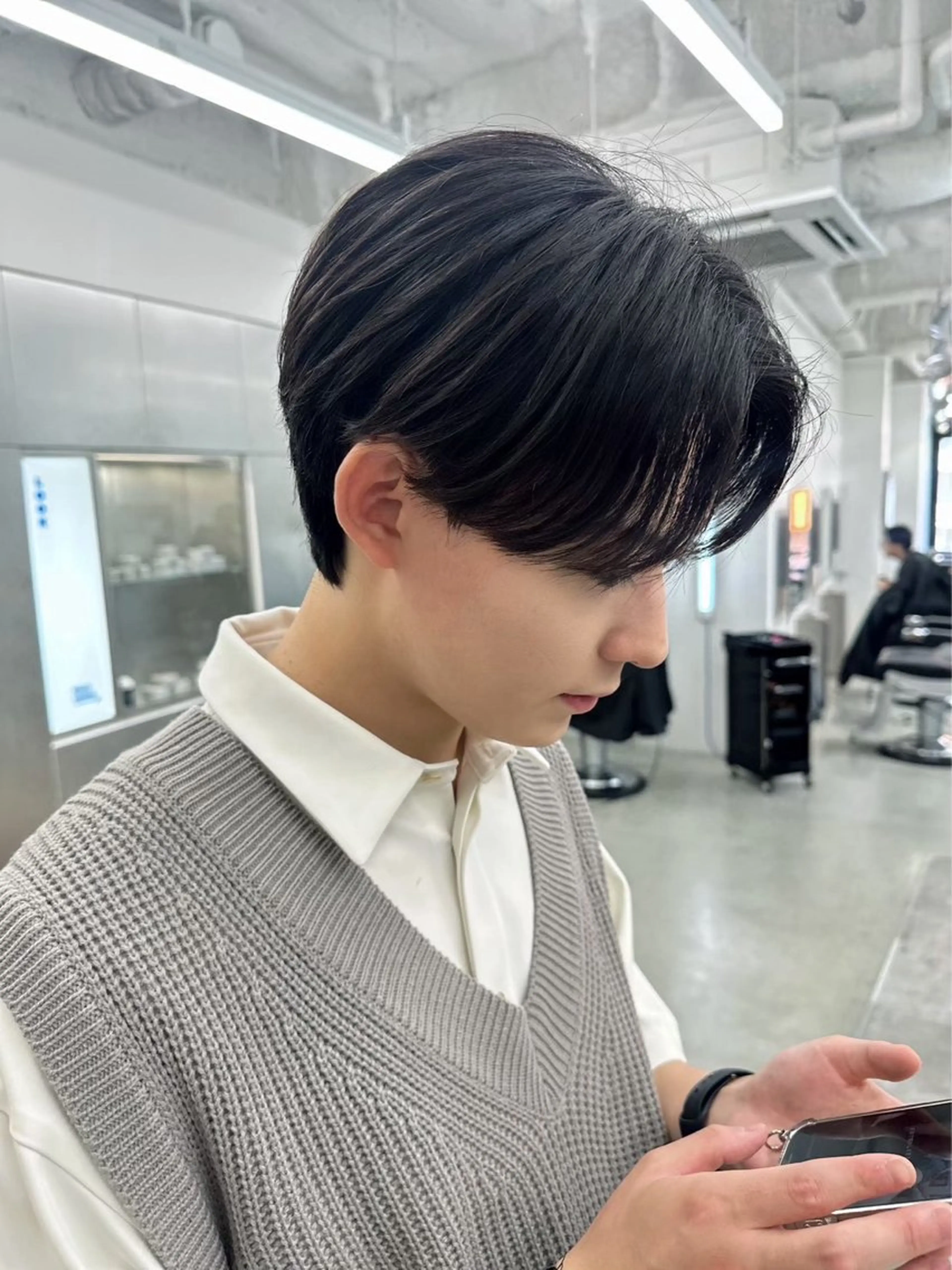 メンズカット+ストレートの写真