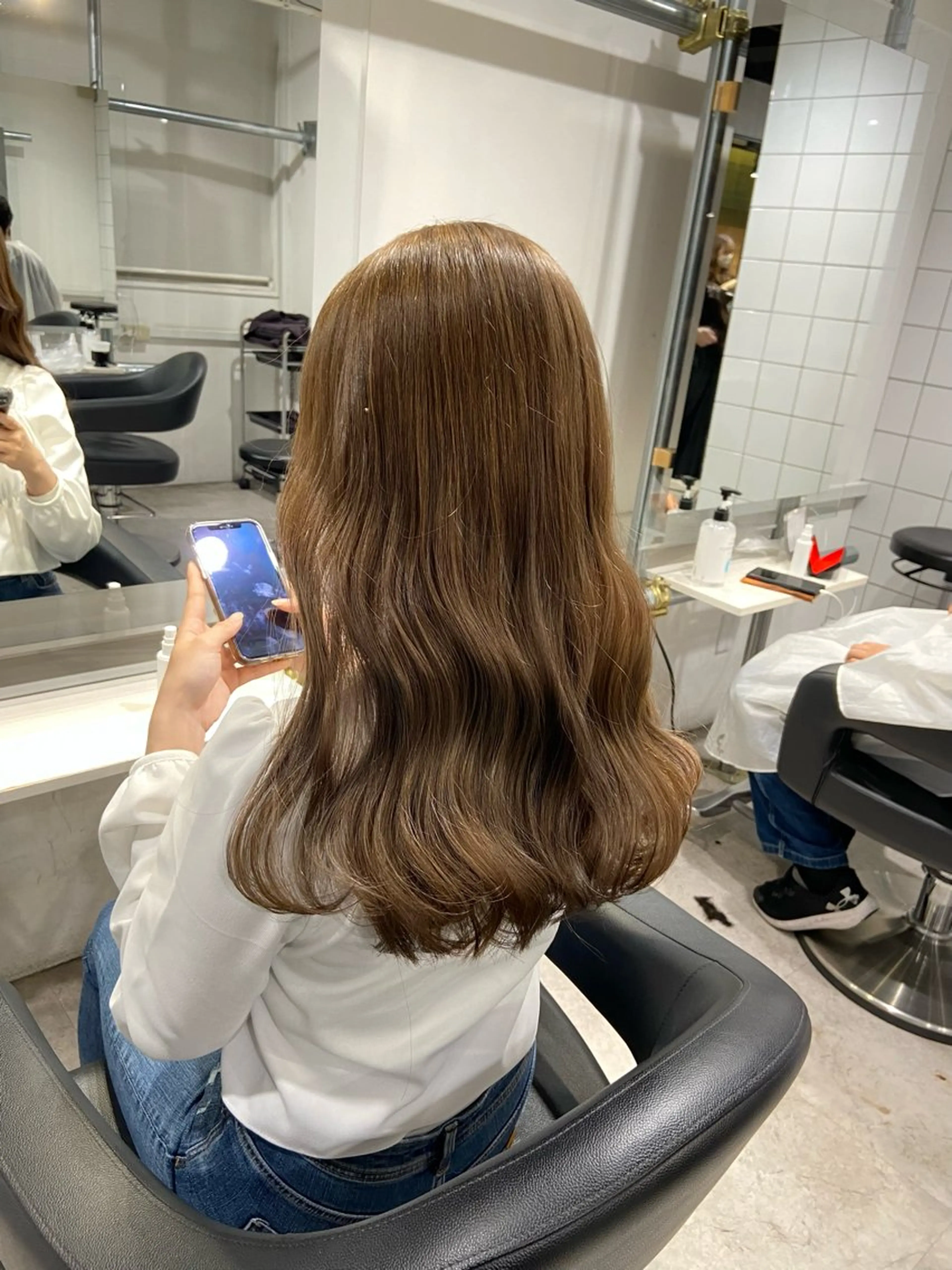 ロング カラー ヘアアレンジ トレンドモテカラー 🩷色落ちまで可愛くのヘアスタイル