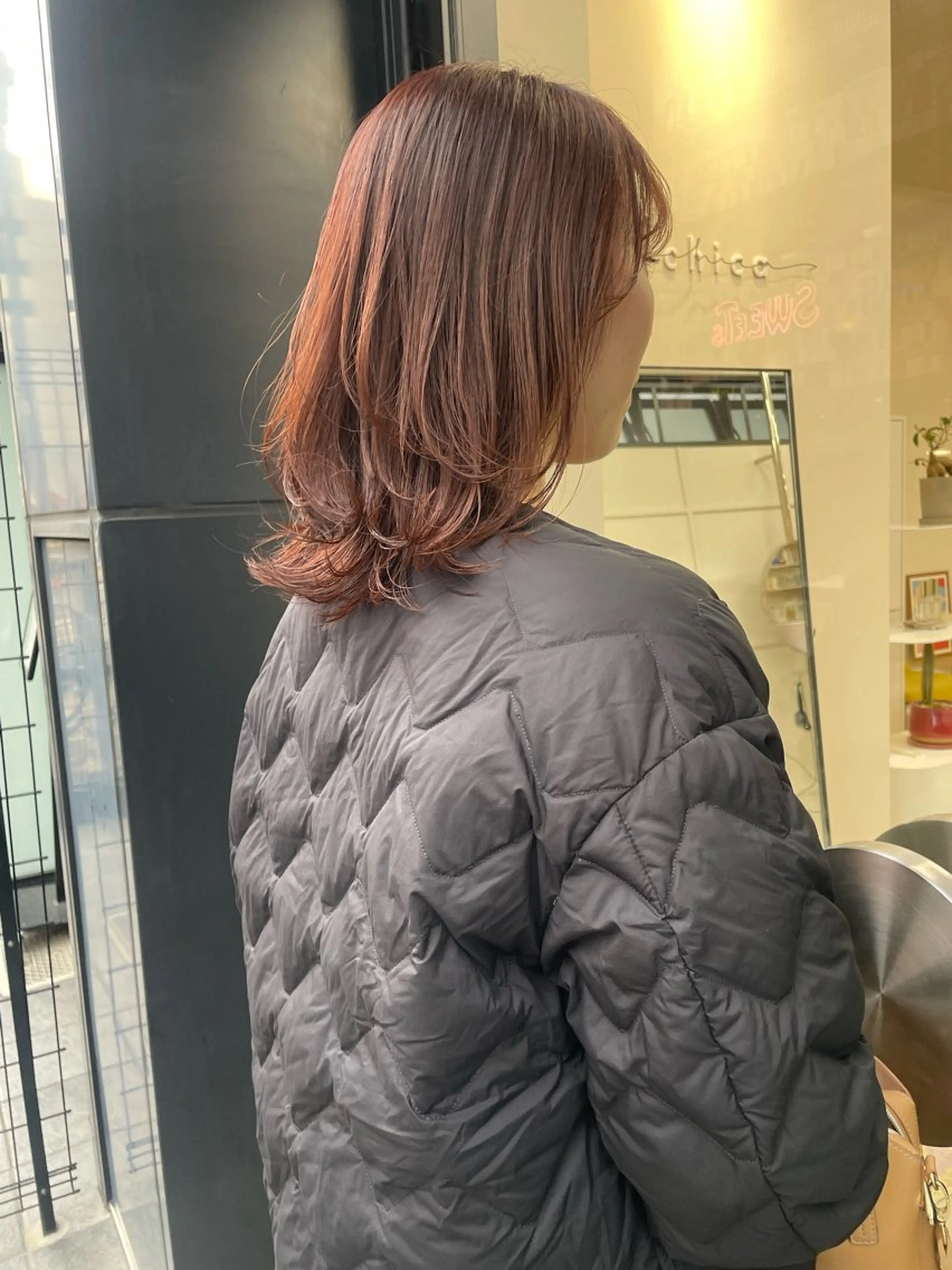 セミロング オレンジブラウン ボブカットモデル/パ ーマ/harunaのヘアスタイル