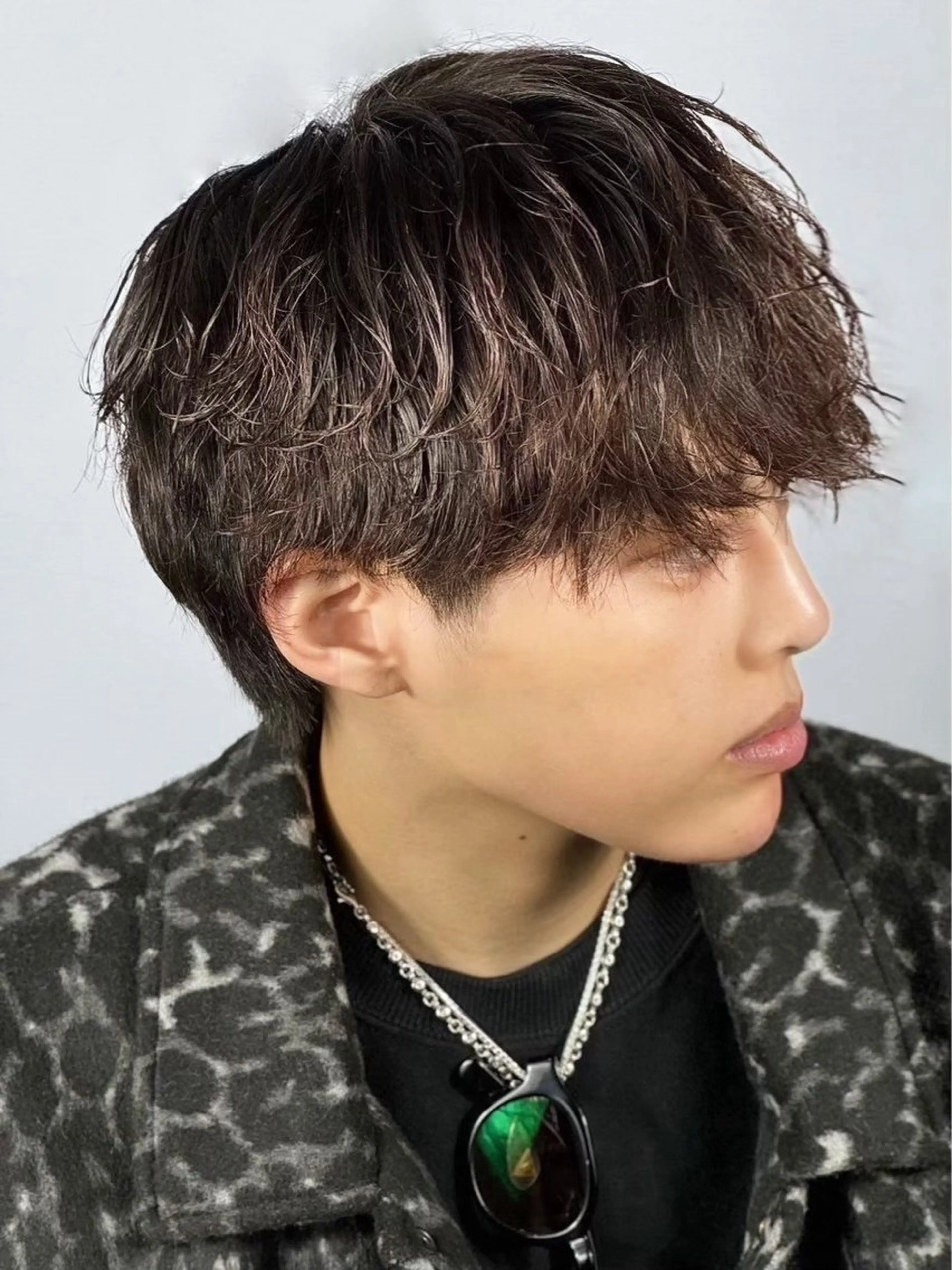 ミディアム パーマ ヘアアレンジ メンズ カット パーマ プレミアムバーバー新宿店所属・⚡️メンズ特化⚡️ 倉林 隼大のヘアスタイル