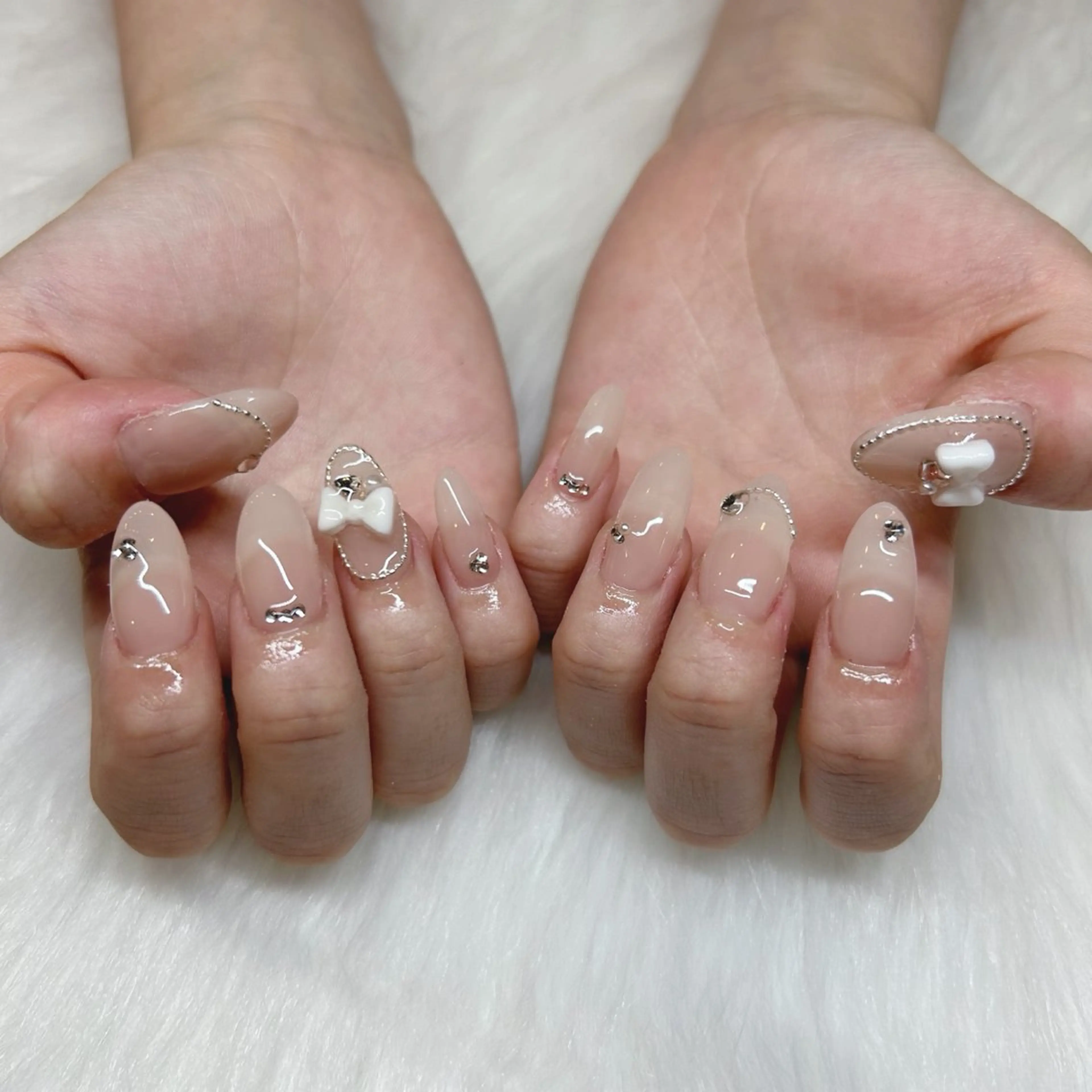 ロング ハンドネイル HANA うるののネイルデザイン