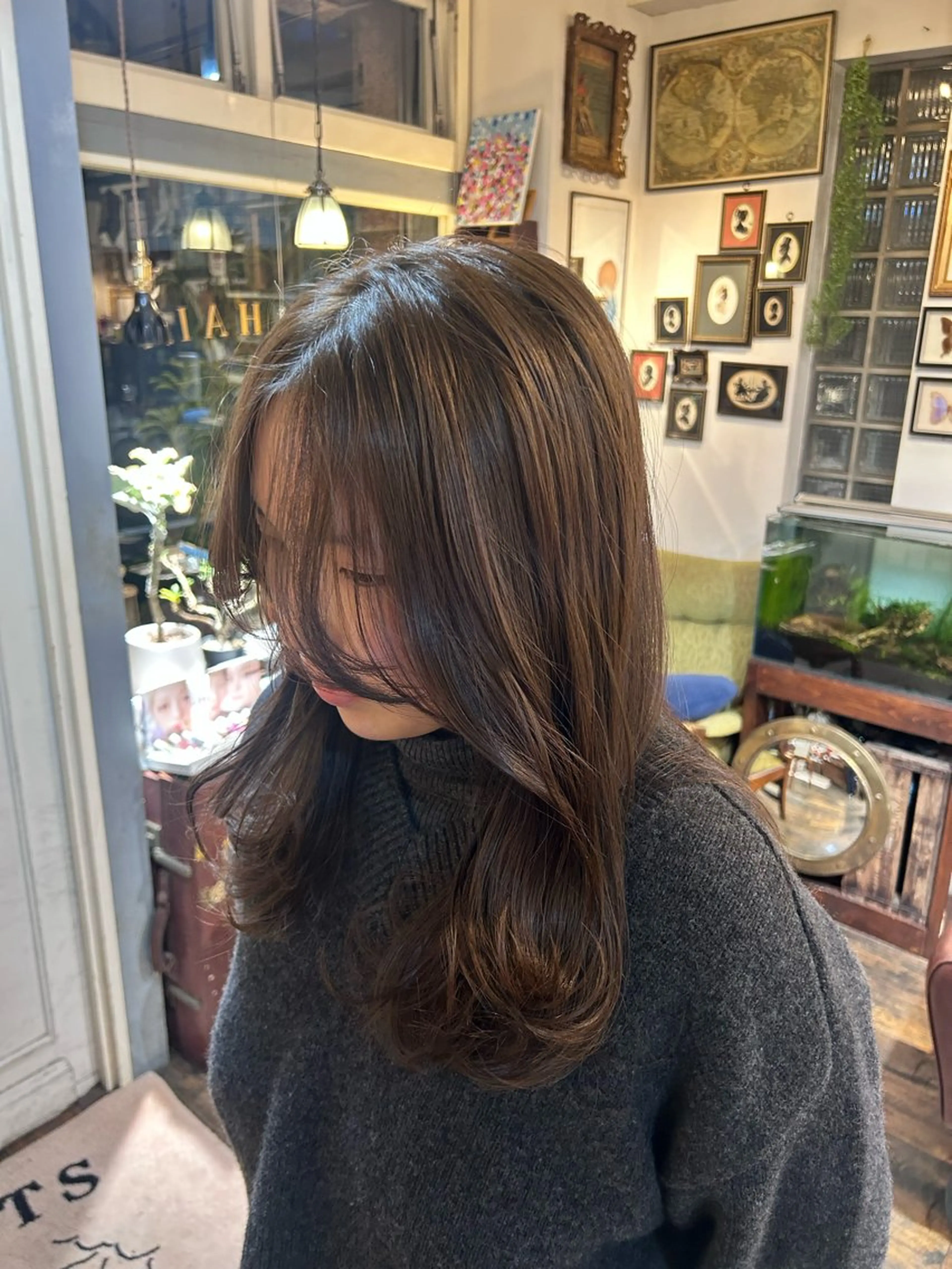 ロング カラー 透明感カラー カット ヘアカラー トリートメント ヘッドスパ 清水千優/パーマ/透 明感カラー/メンズのヘアスタイル