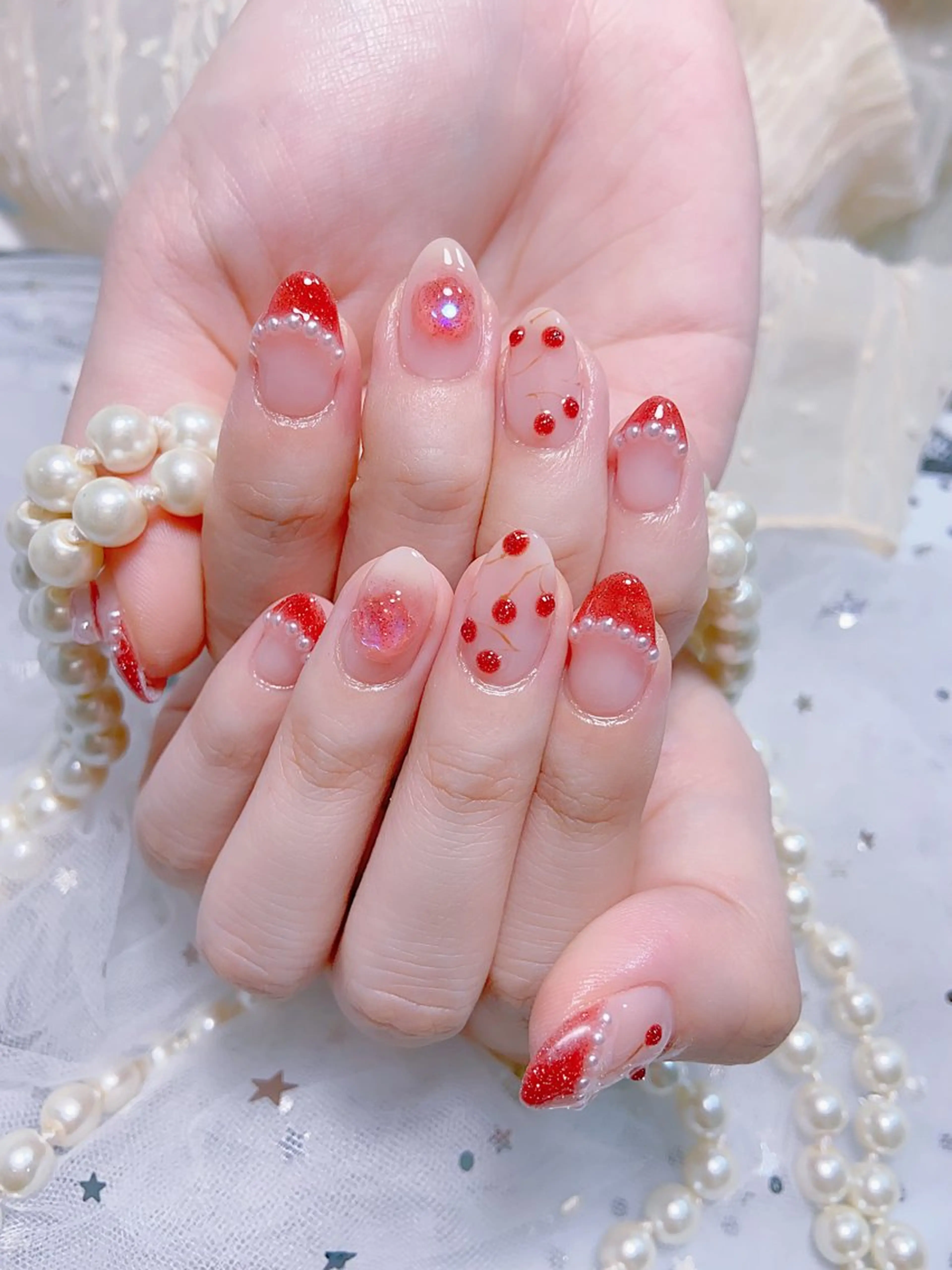 ネイル オーロラネイル チークネイル 長さ出し フレンチネイル ジェルネイル MUSES  NAIL  SALON所属・MUSES ネイルのネイルデザイン