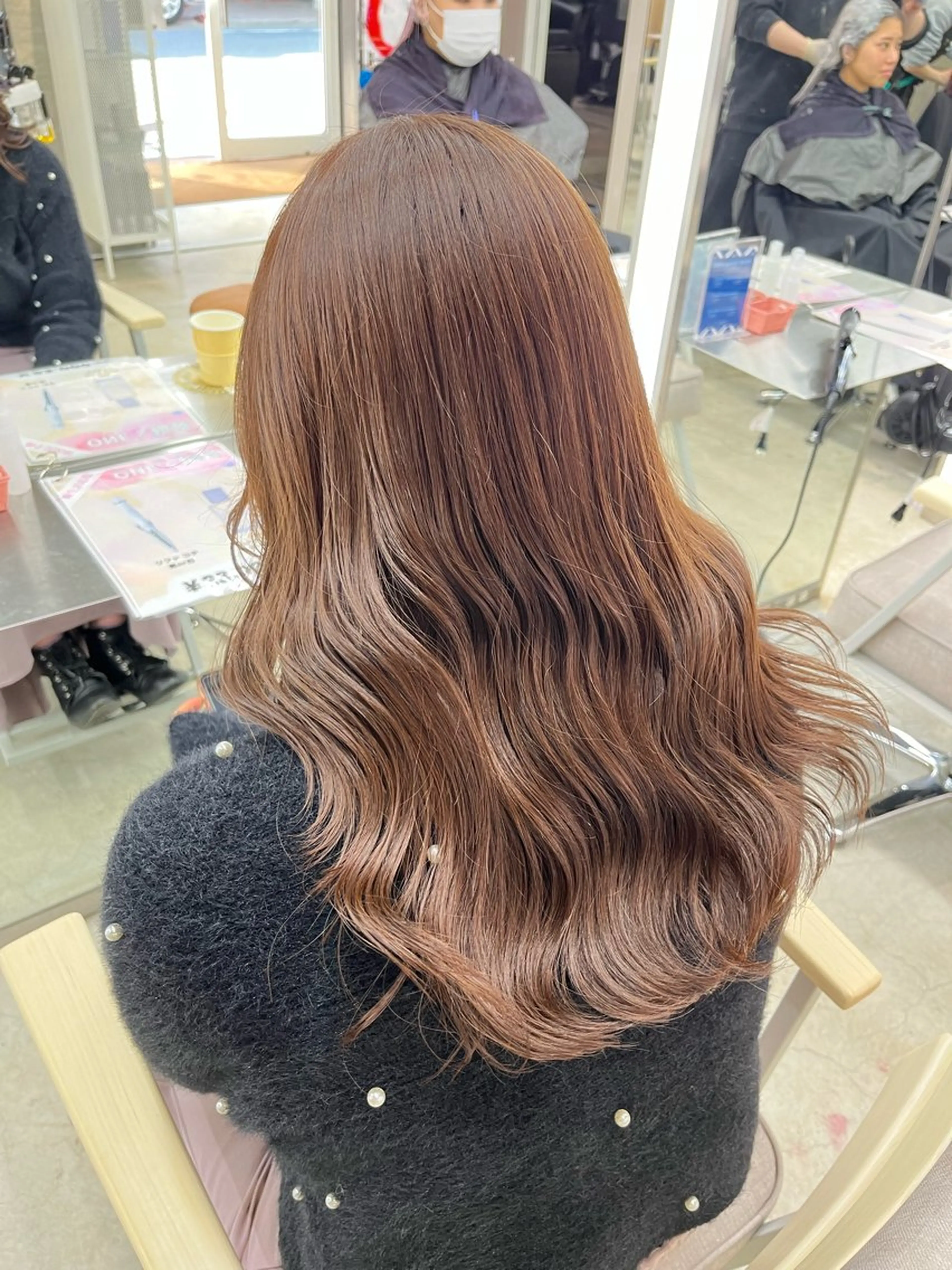 セミロング カラー ブラウンカラー レイヤーカット メンズ特化/パーマ/ 骨格矯正カット/真人のヘアスタイル