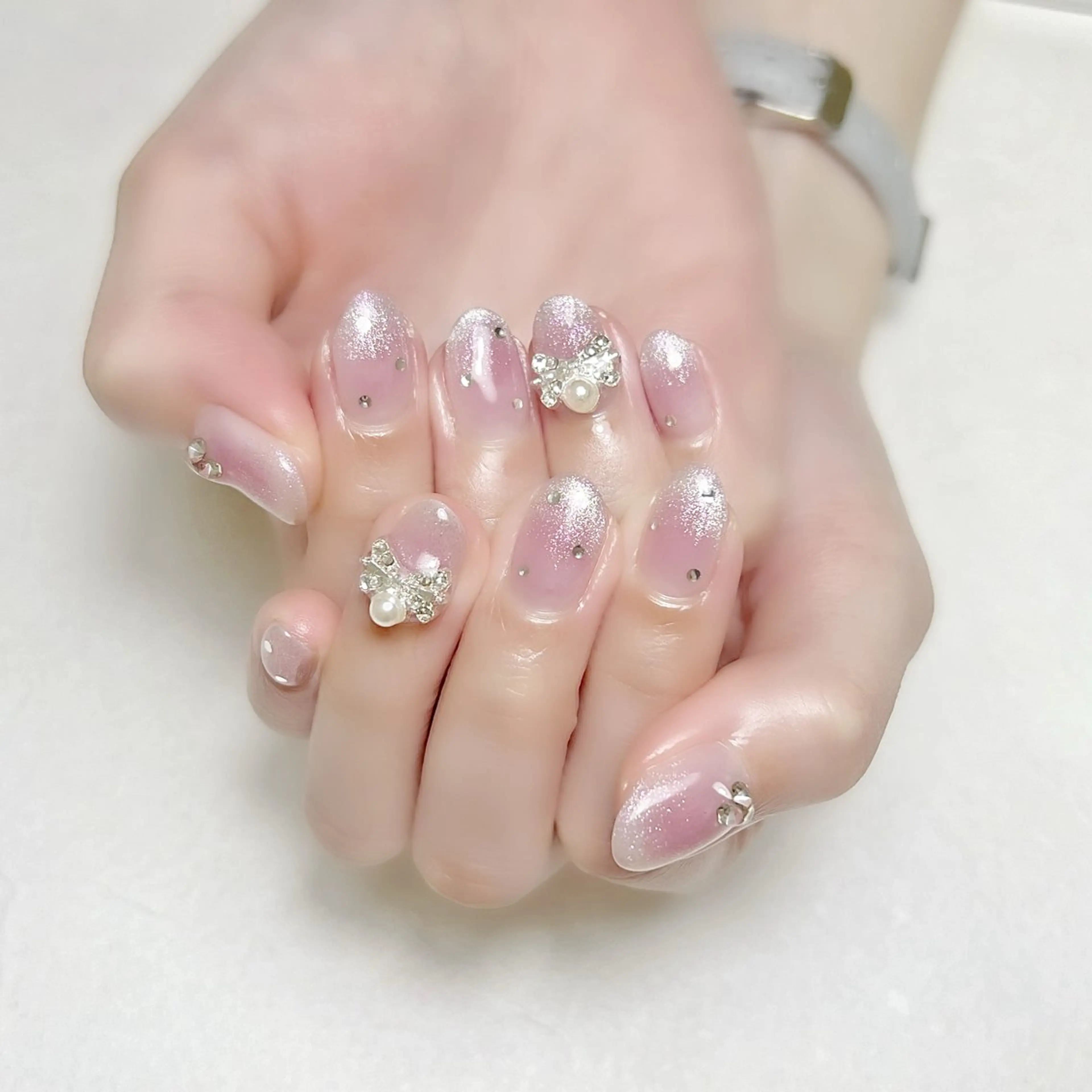 ネイル チークネイル マグネットネイル ピンク ワンホンネイル rouse nail RISATOのネイルデザイン