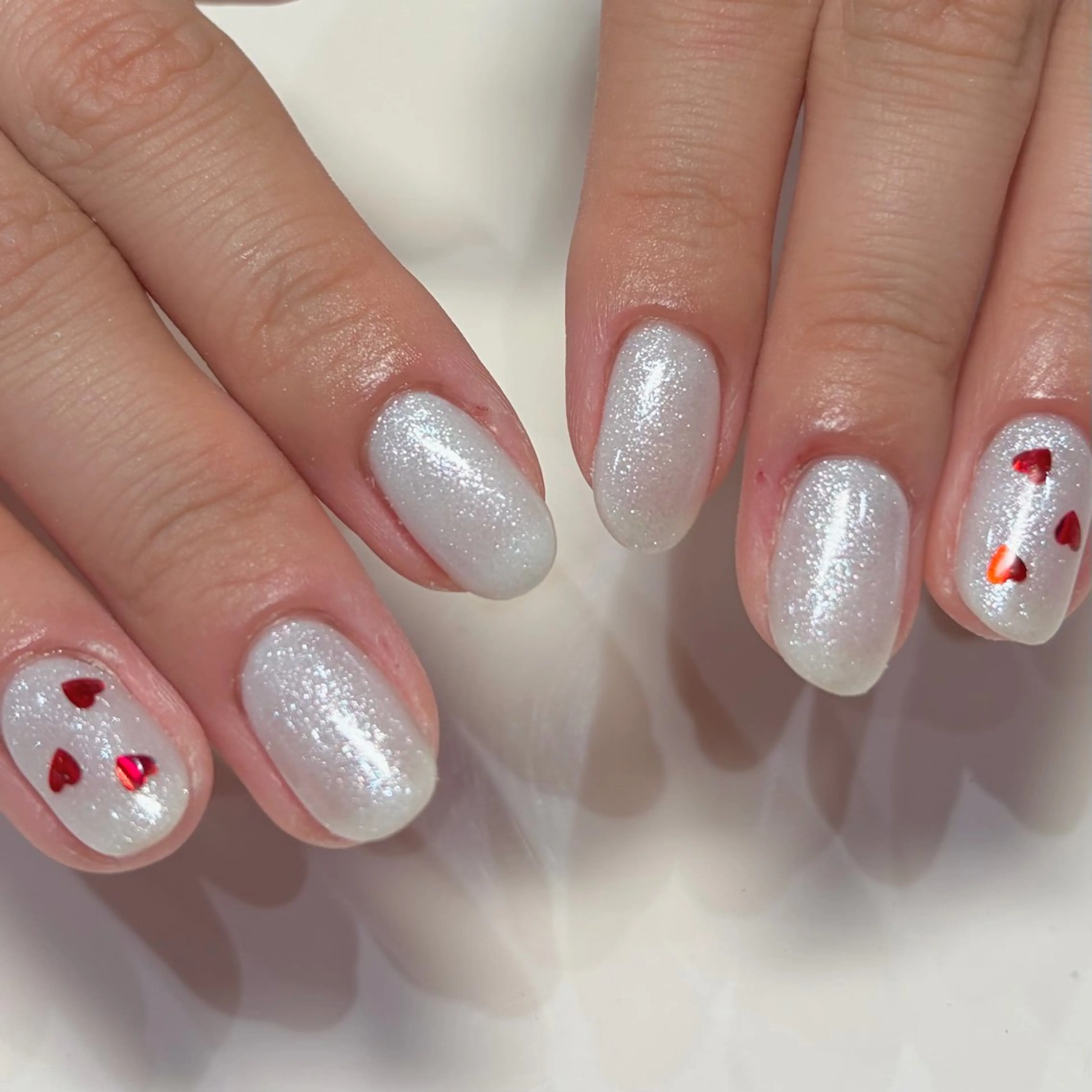 💎ワンカラー＋10粒or2本アート(オフ🈶)の写真