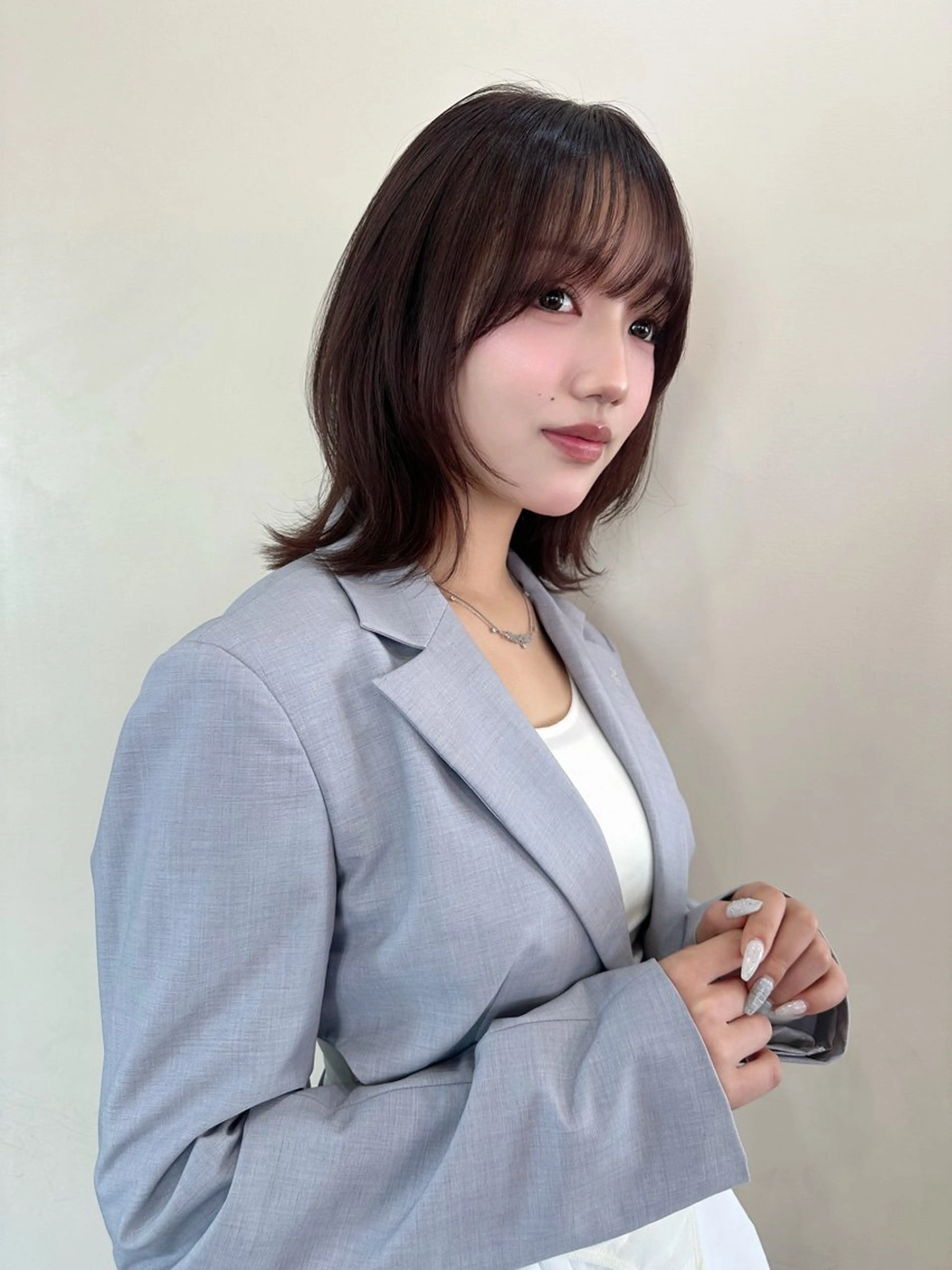 ミディアム ボブレイヤー ボブ レイヤーカット 鎌倉 彩のヘアスタイル