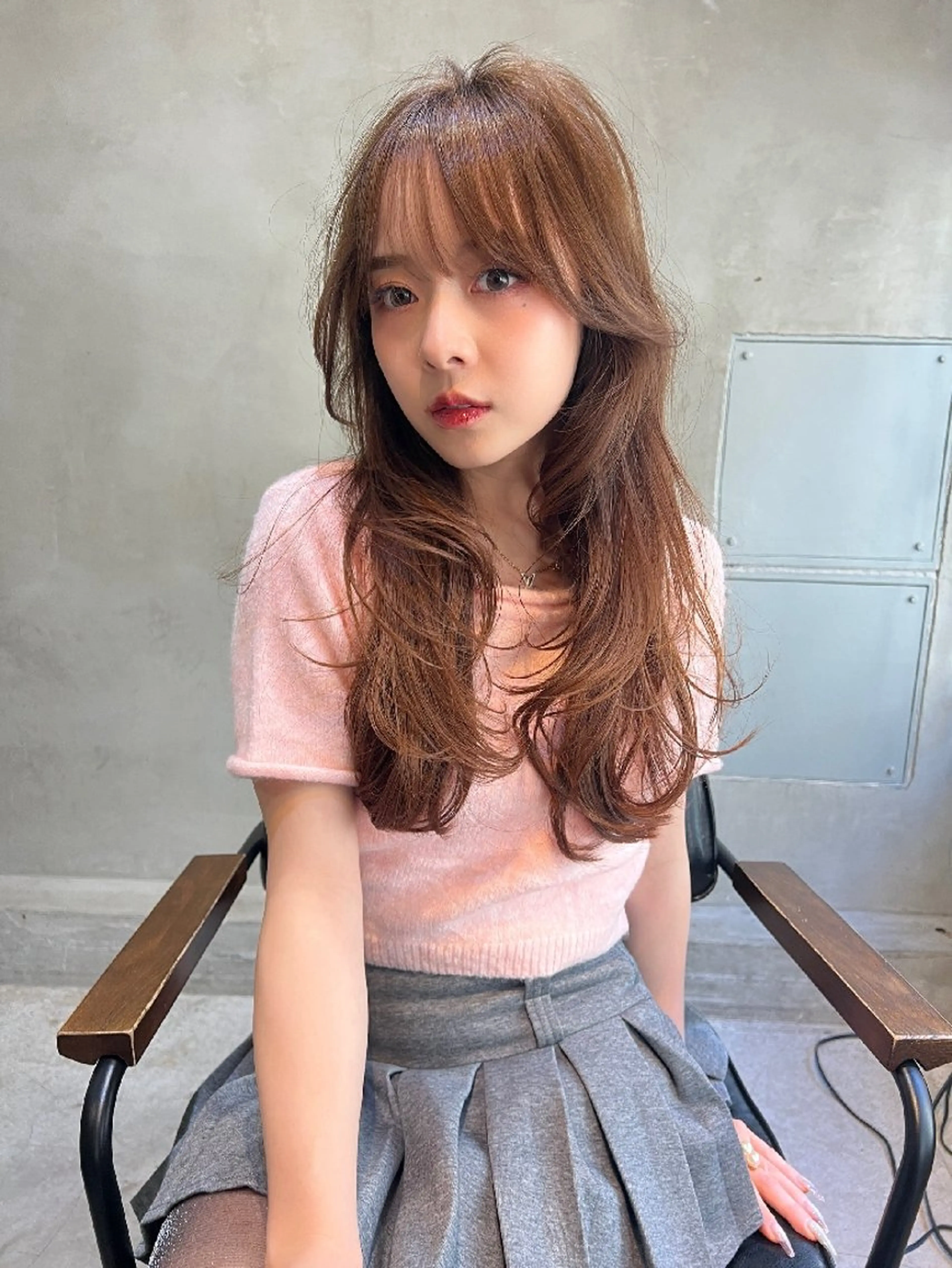 カラー セミロング カット ヘアカラー トリートメント サイエンスアクア/艶 髪/レイヤー/清水のヘアスタイル