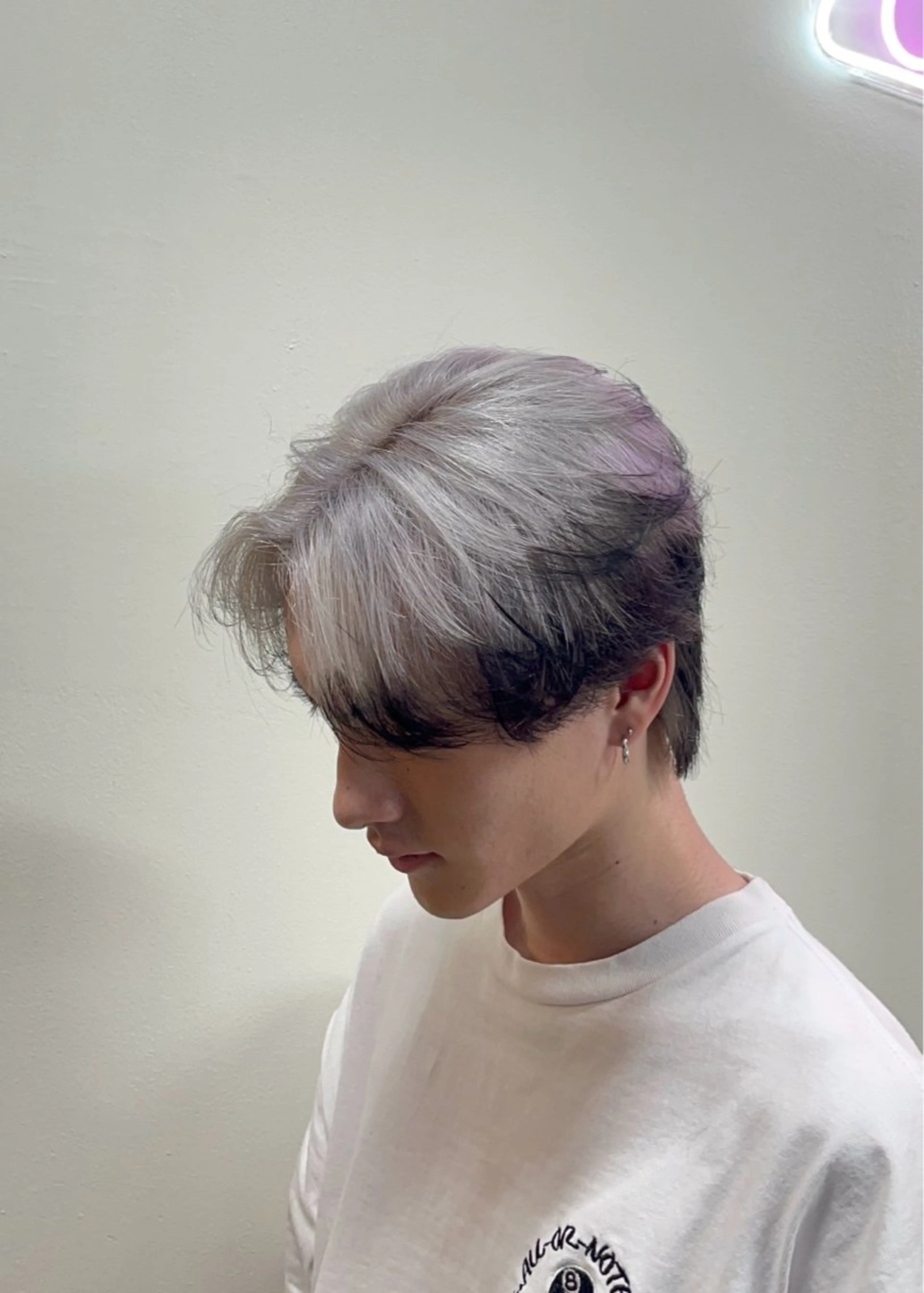 ミディアム カラー パーマ メンズ シルバー 🦄カイ/メンズ 韓国ヘア/パーマ🦄のヘアスタイル