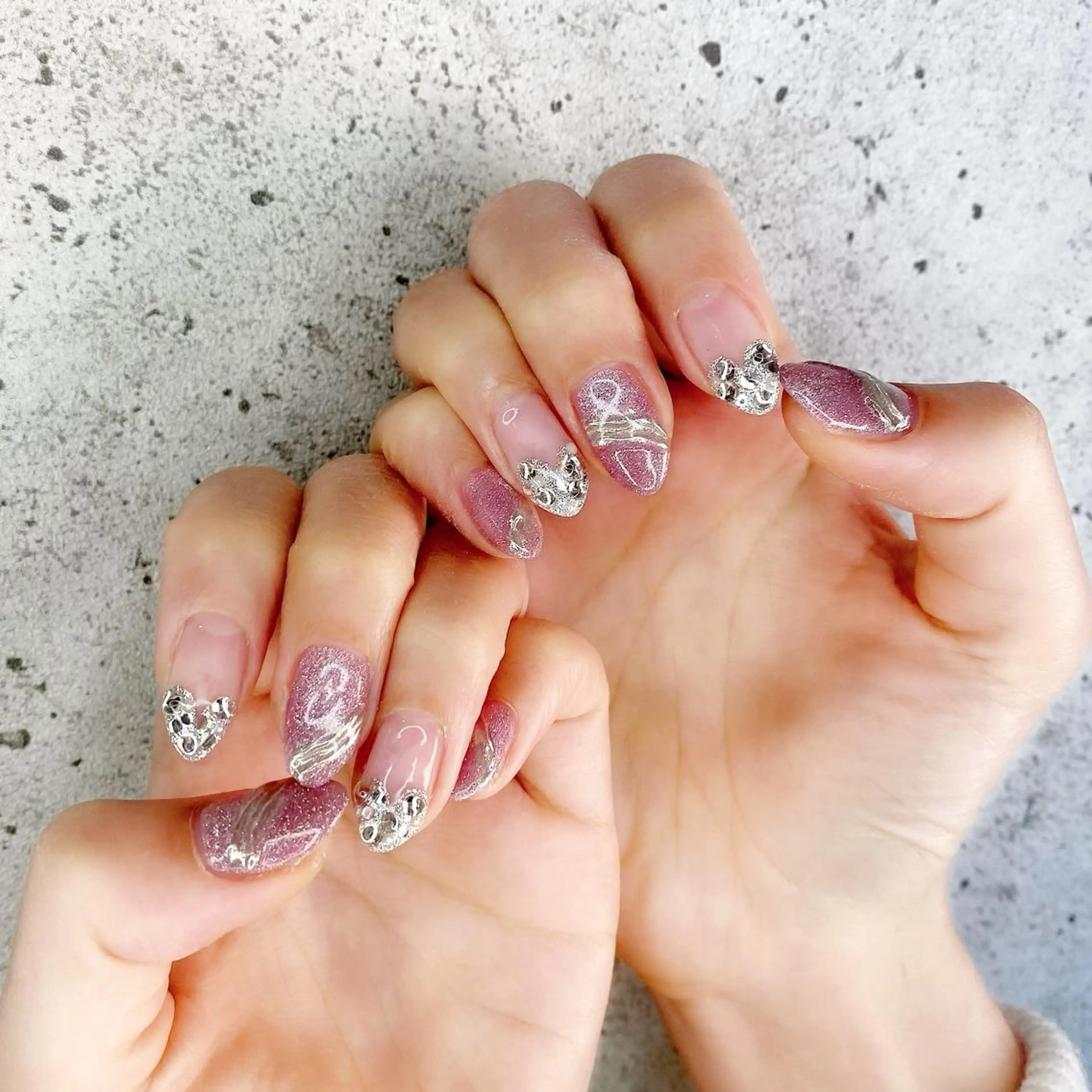 セミロング カラー パーマ ヘアアレンジ メンズ キッズ ネイル マツエク・マツパ アイブロウ フラッシュネイル フラッシュマグ マグネットネイル 冬ネイル ハンドネイル Salon Ｋのネイルデザイン