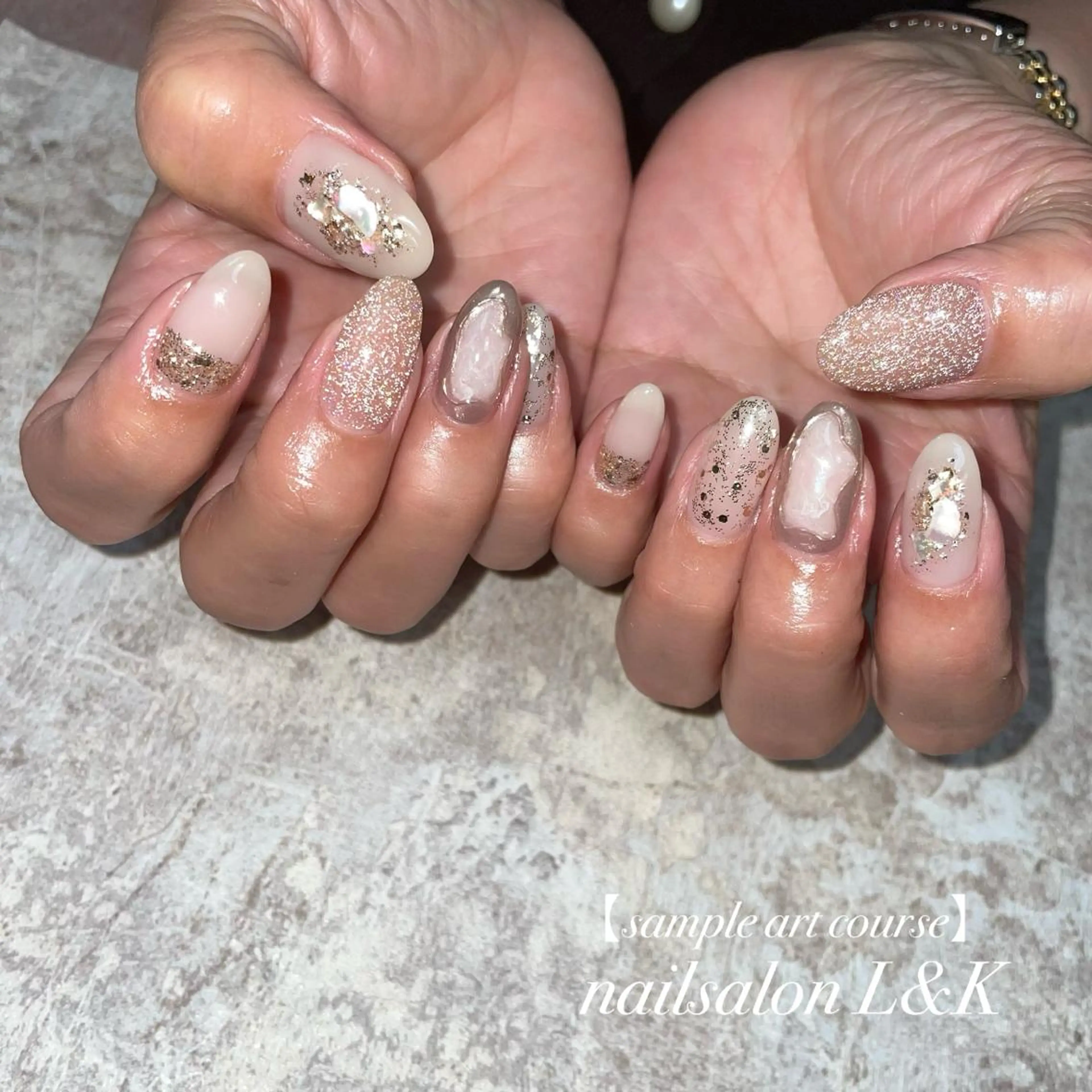 ネイル アートネイル フラッシュネイル ハンドネイル nailsalon L&Kのネイルデザイン