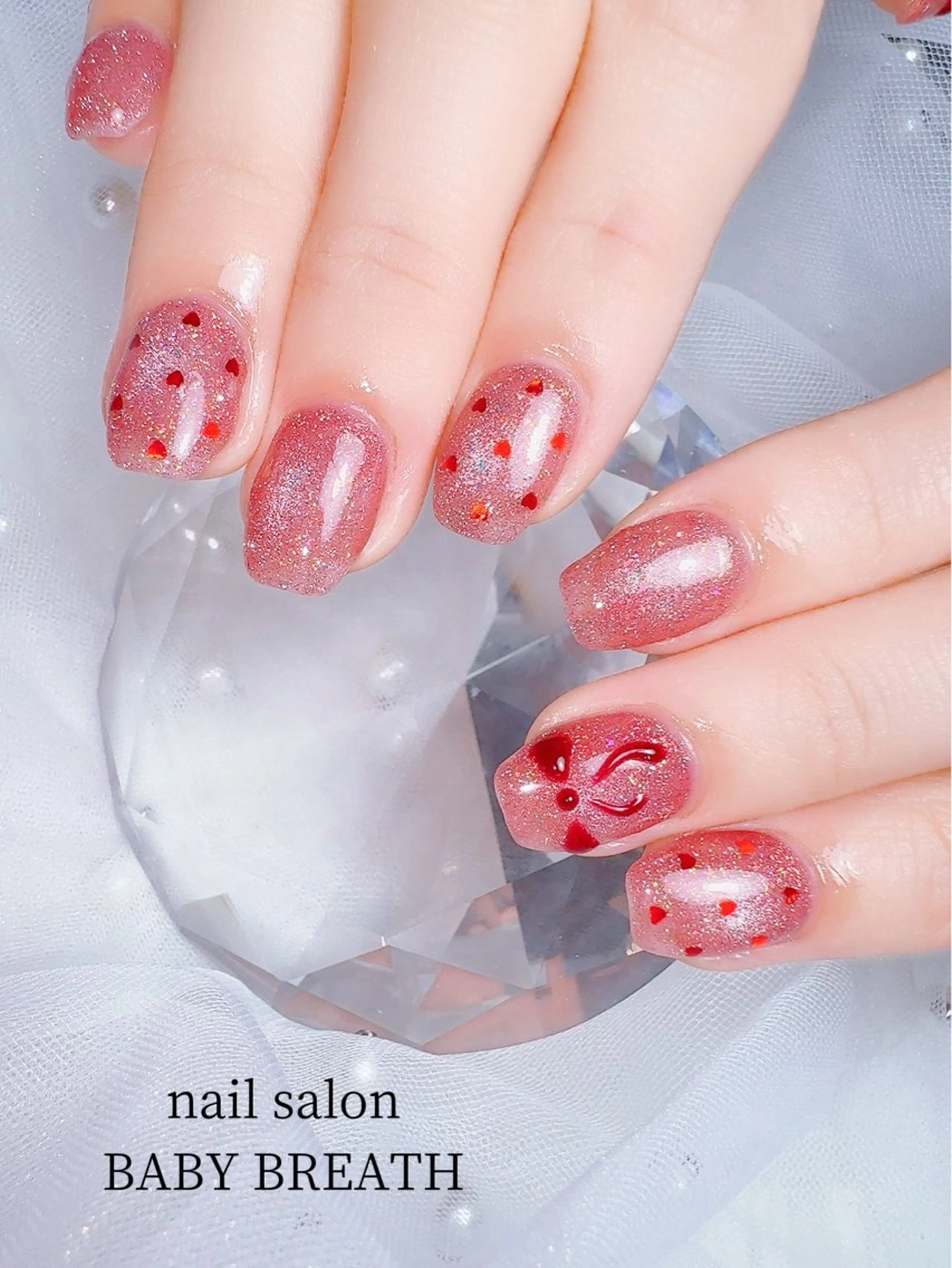 ネイル アートネイル フラッシュネイル フットネイル グラデーション ラメ(グリッター) ハンドネイル BABY  BREATH所属・y natsumiのネイルデザイン