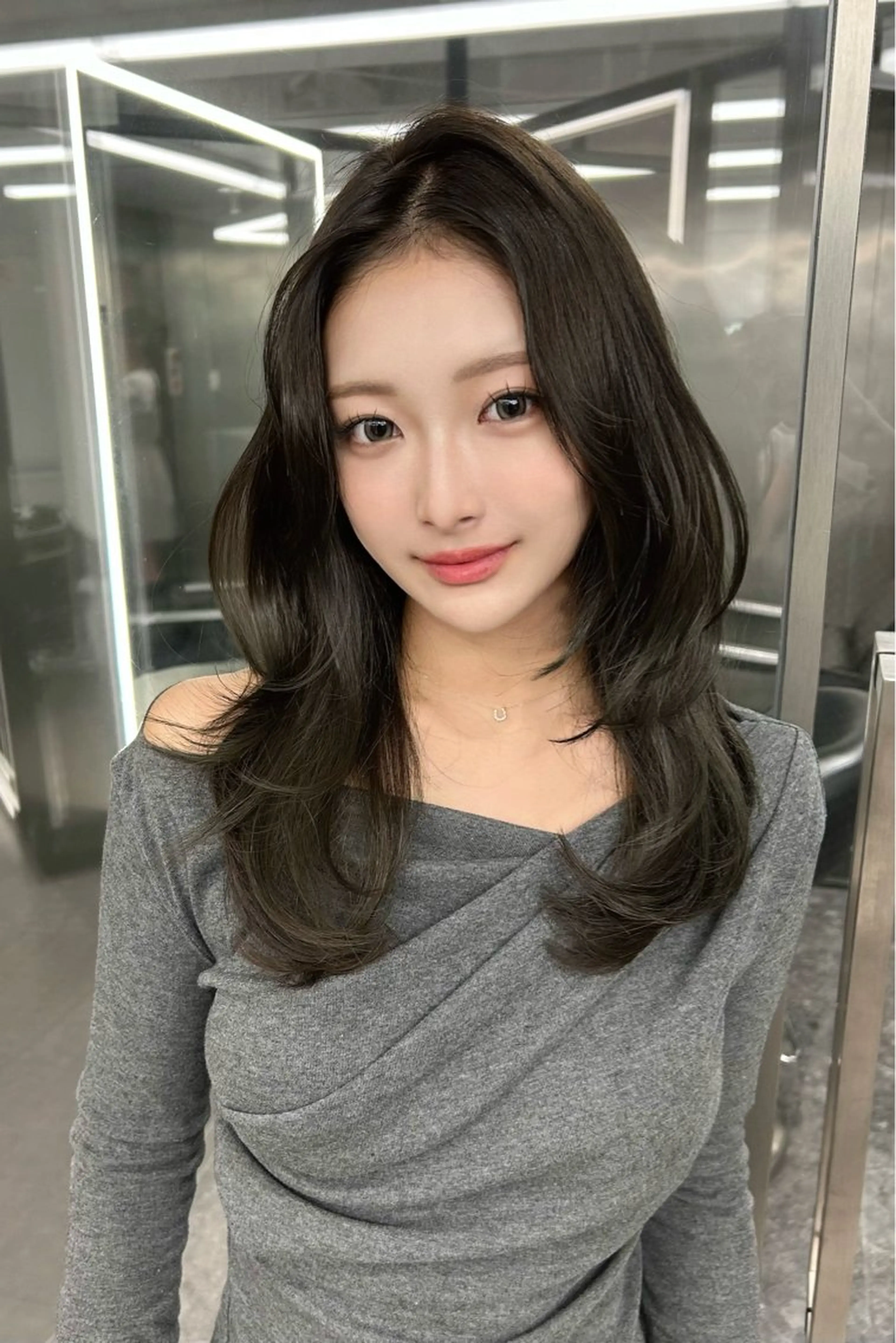 ミディアム カラー ヘアカラー LANDS所属・nanaka 🤍韓国ワンホンヘアのヘアスタイル