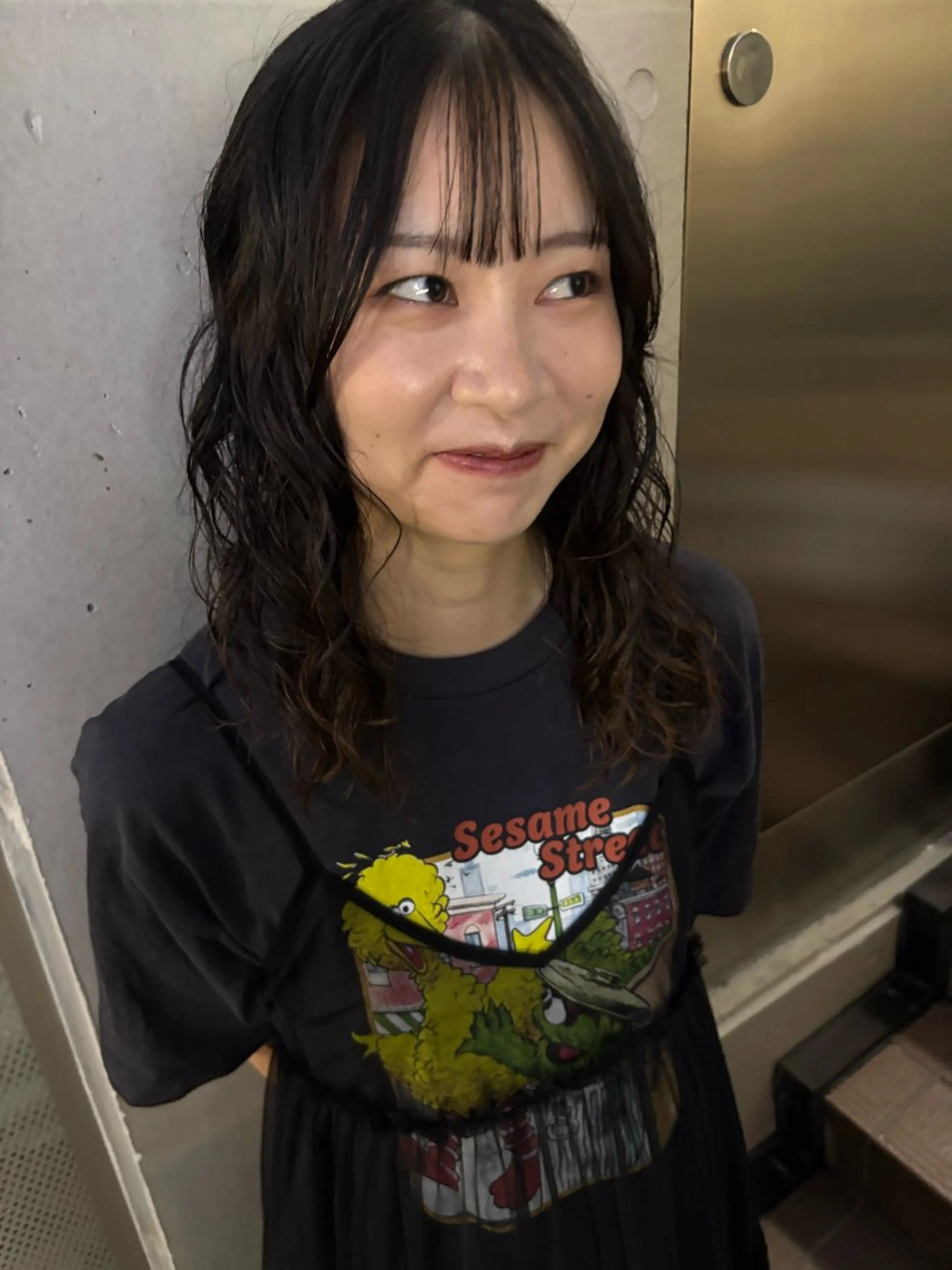 セミロング パーマ しみず さくら🌸のヘアスタイル