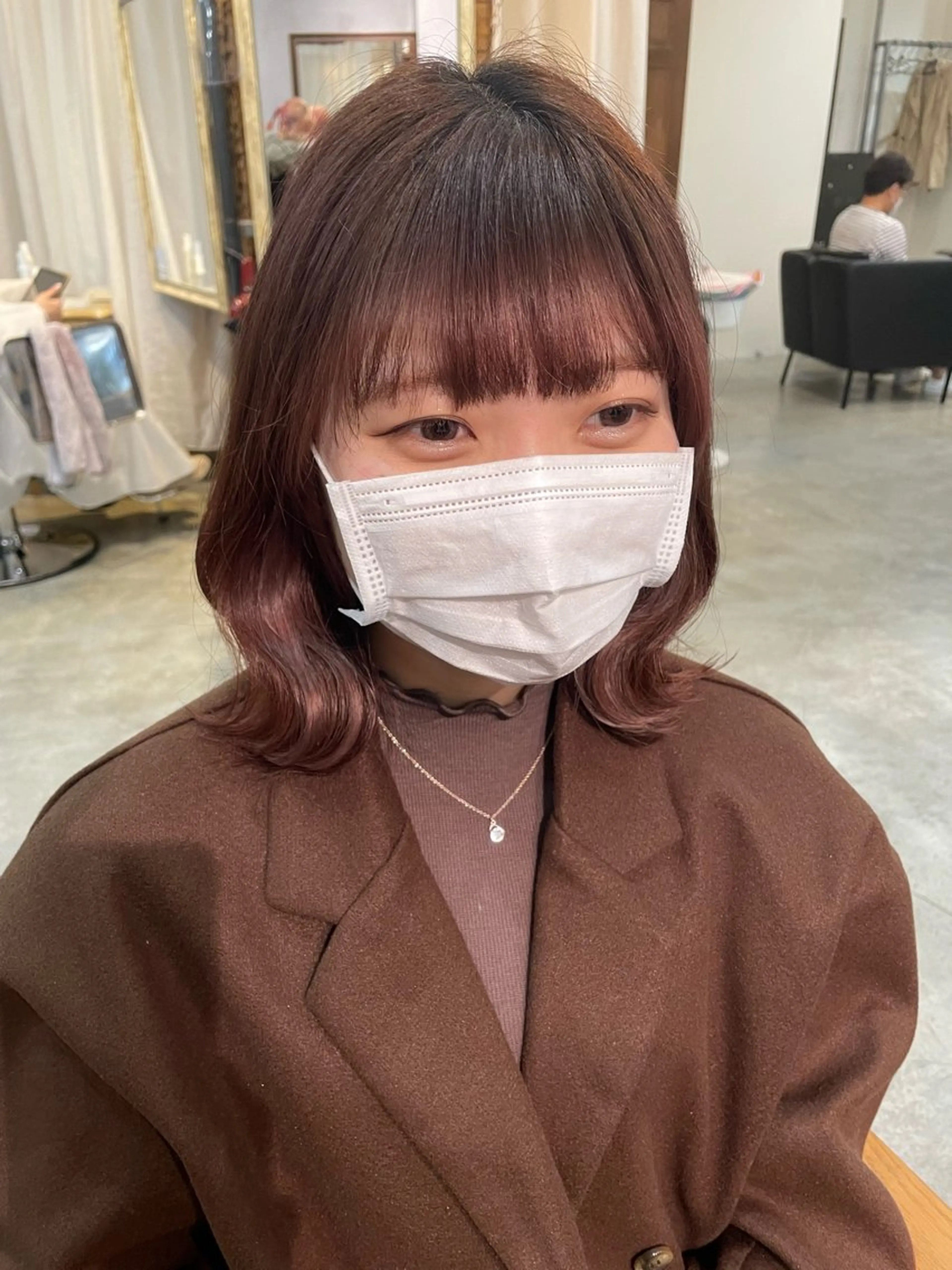 ミディアム カラー インナーカラー ピンクカラー 顔周りカット 🎀サヤカ🎀のヘアスタイル