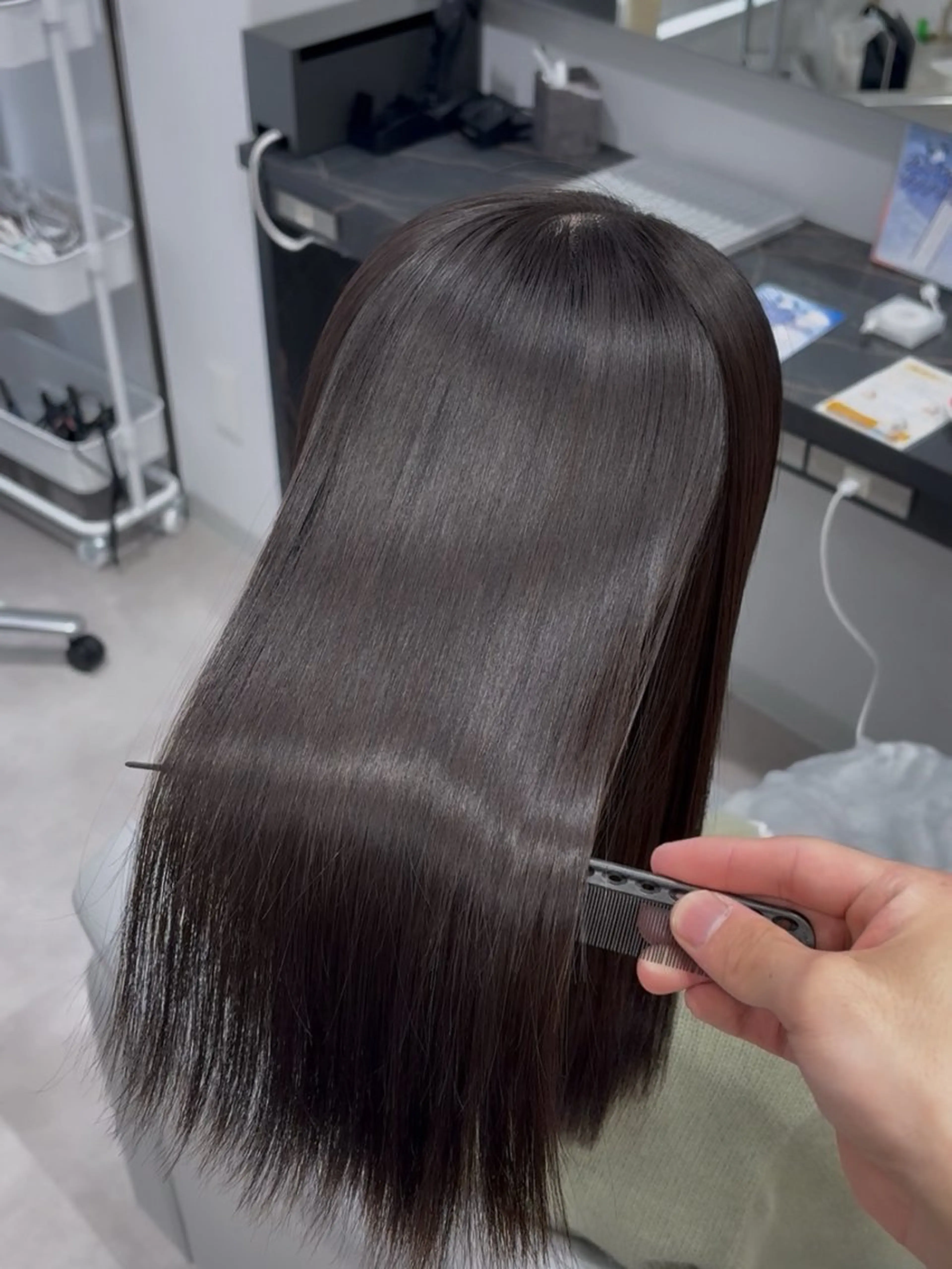 セミロング 縮毛矯正 トリートメント ヘアセット Hair&Make Allure所属・塩谷康生/髪質改善 /ボブ/縮毛矯正のヘアスタイル