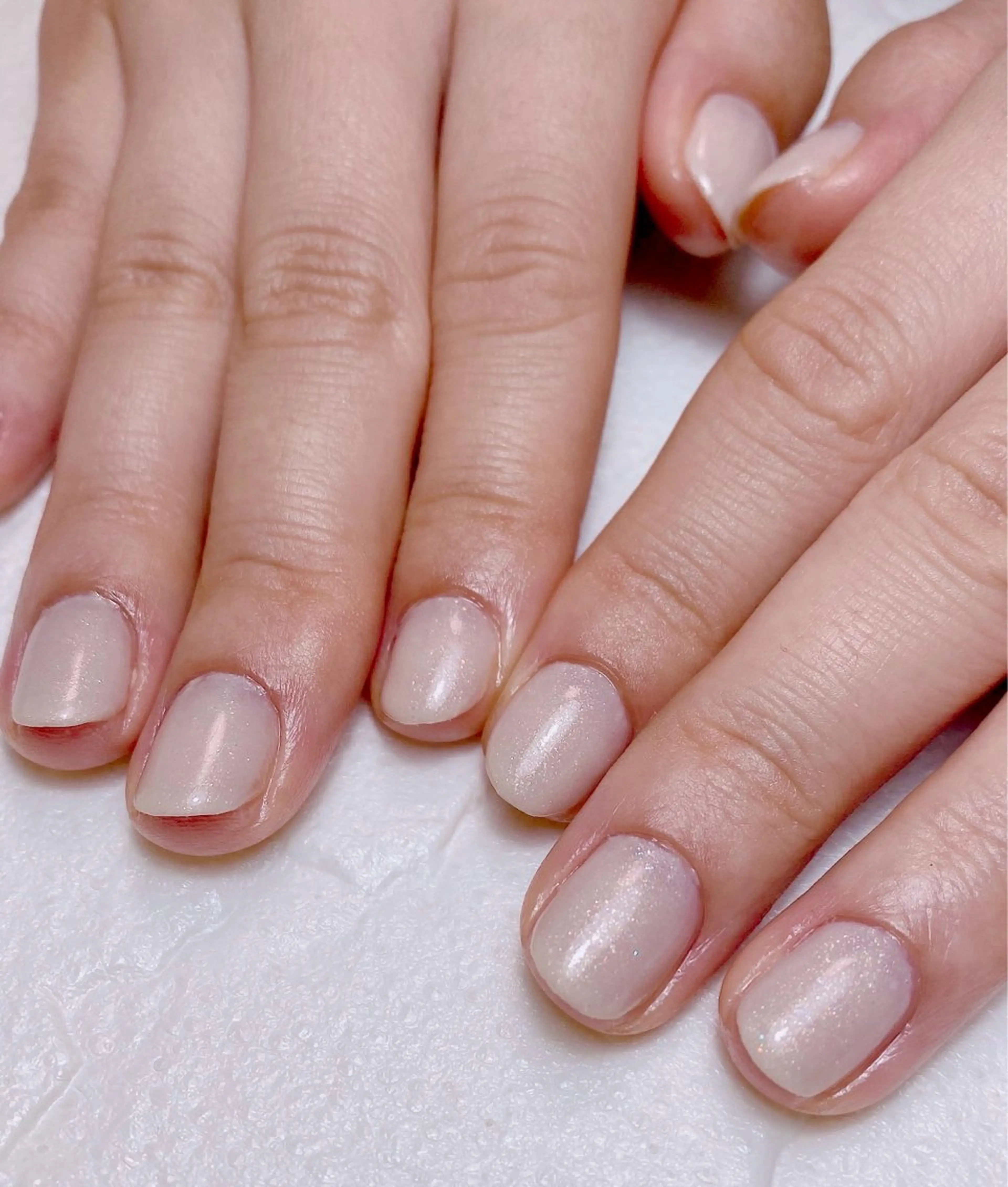 ネイル オーロラネイル ラメ(グリッター) シンプルネイル Nail Salon K 🧸美爪育成のネイルデザイン