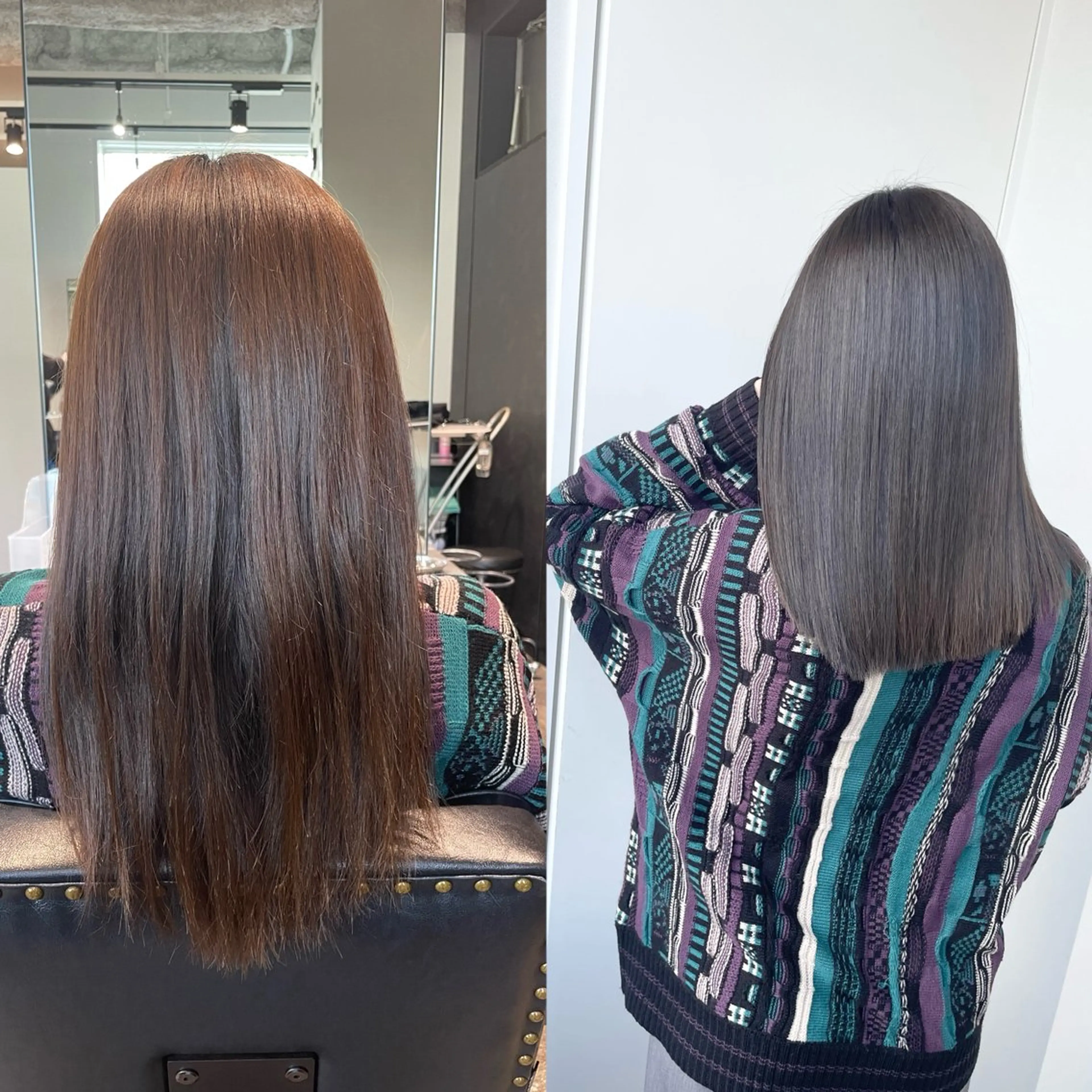 ミディアム 髪質改善 赤み消しカラー山本のヘアスタイル