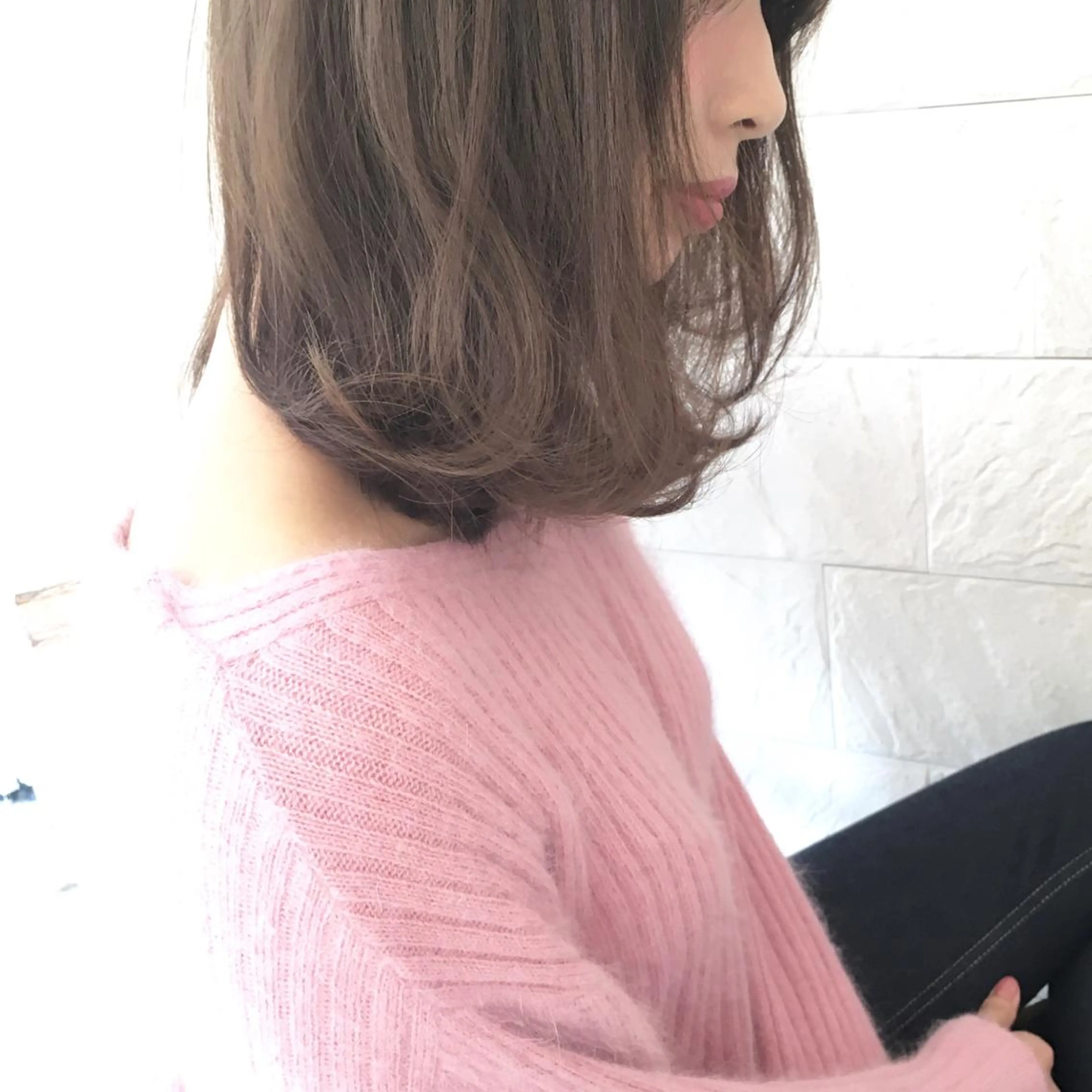 ミディアム カラー ヘアアレンジ グレージュ ボブ 小顔カット ◆感動口コミ/最小顔 理論カット◆森口 峻のヘアスタイル