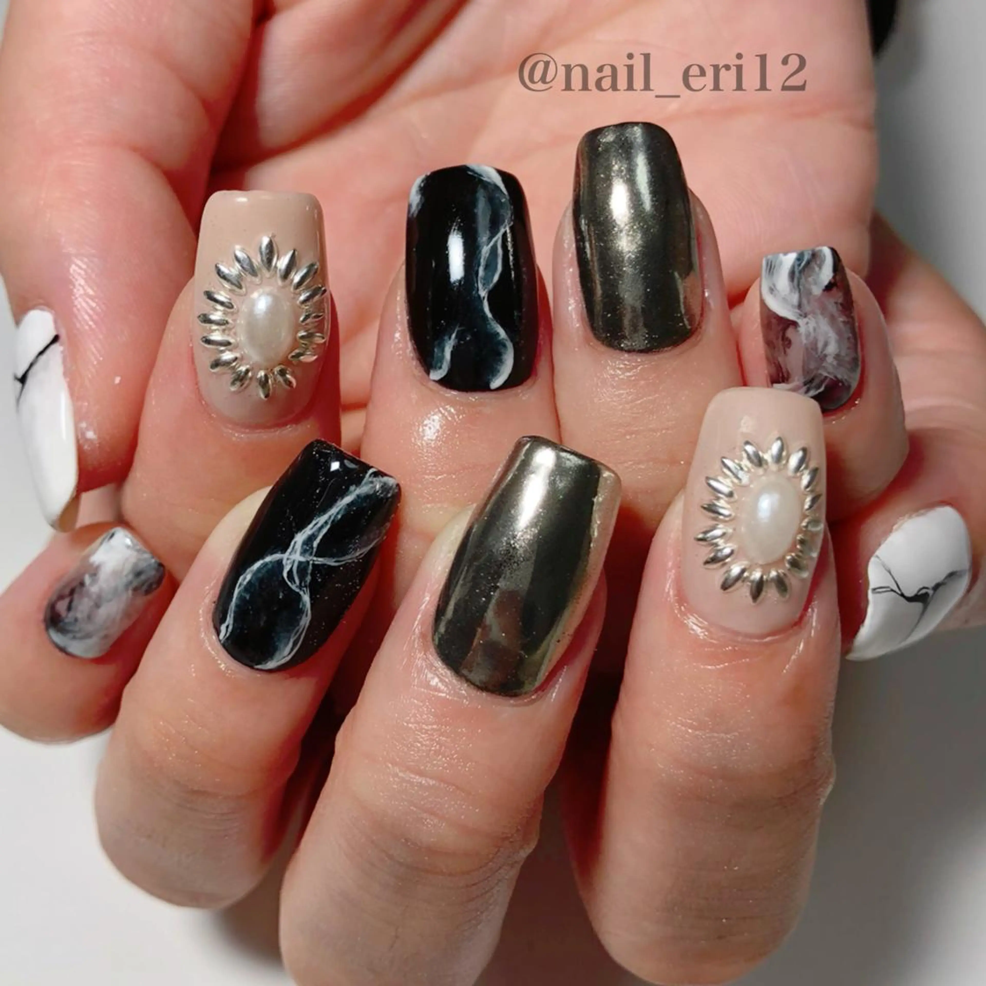 ミディアム ネイル nail salon &e eriのネイルデザイン