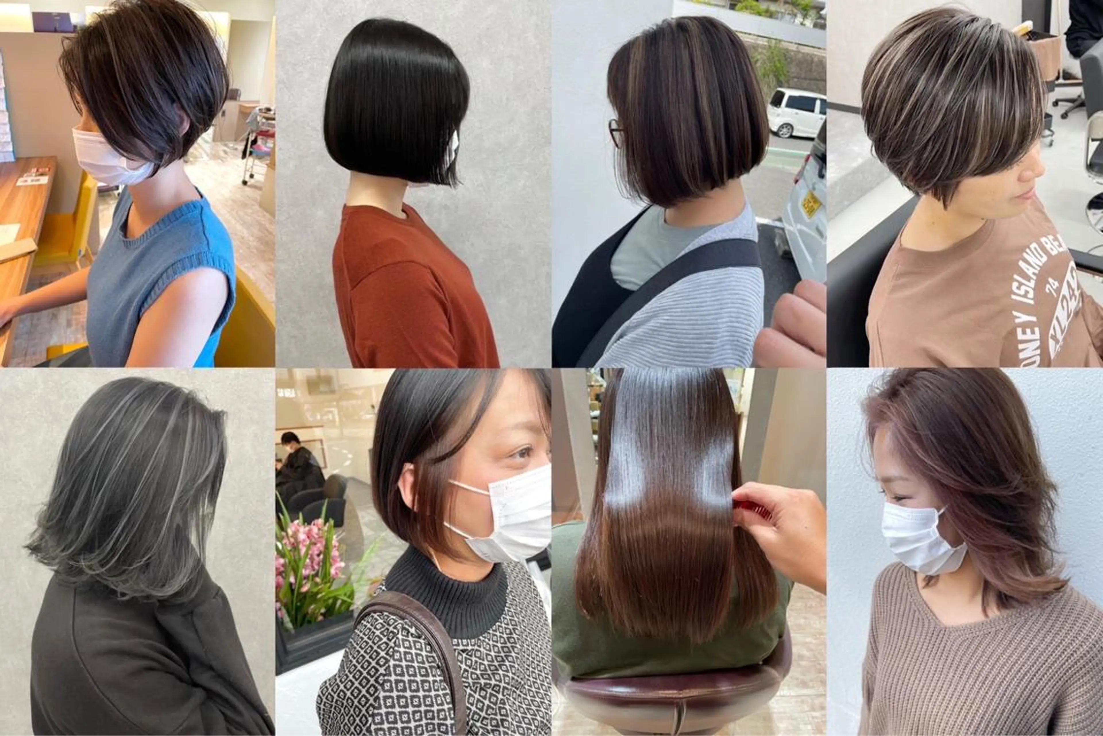 ショート ショートボブ 韓国風カラー ボブ ハイライト 髪質改善 hair terra ce M奈良店のヘアスタイル
