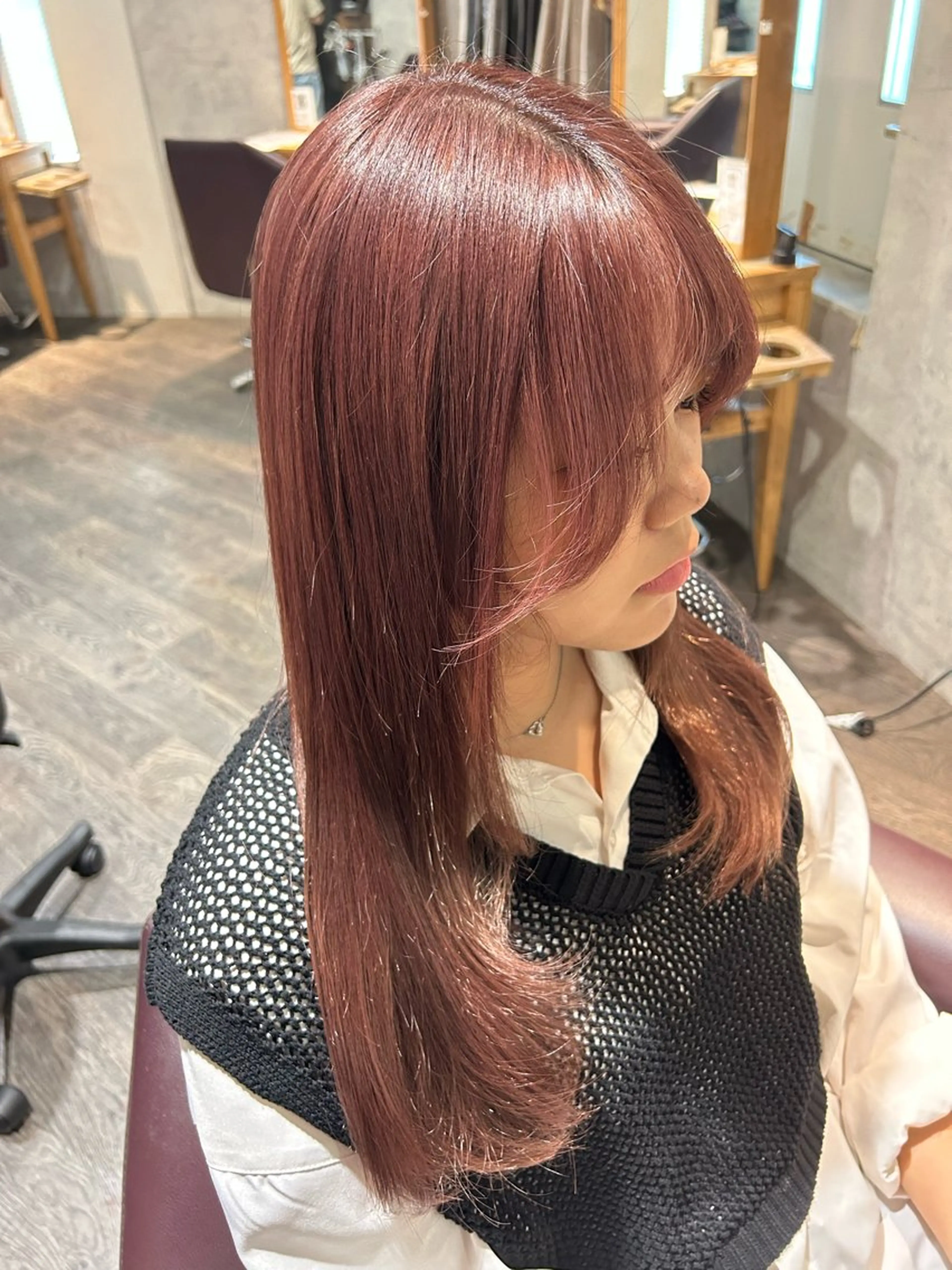 セミロング カラー ベージュカラー ピンクカラー ピンクベージュ カット ヘアカラー トリートメント パーソナルカラー 診断🍀マリンのヘアスタイル