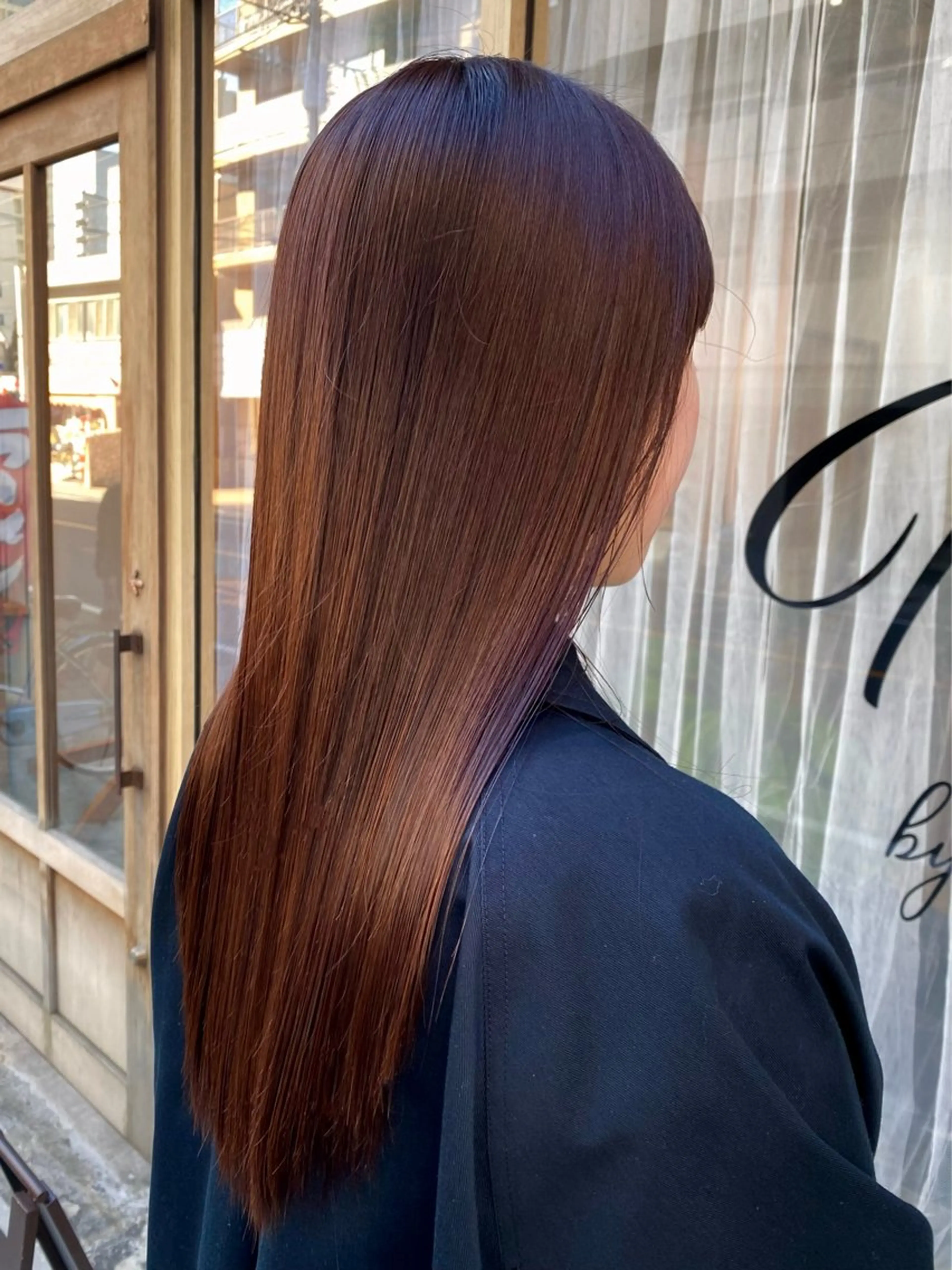 セミロング カラー ブラウンカラー ピンクカラー ピンクブラウン Repos by moi所属・RINA/特殊ヘア/ 高発色ワンカラーのヘアスタイル