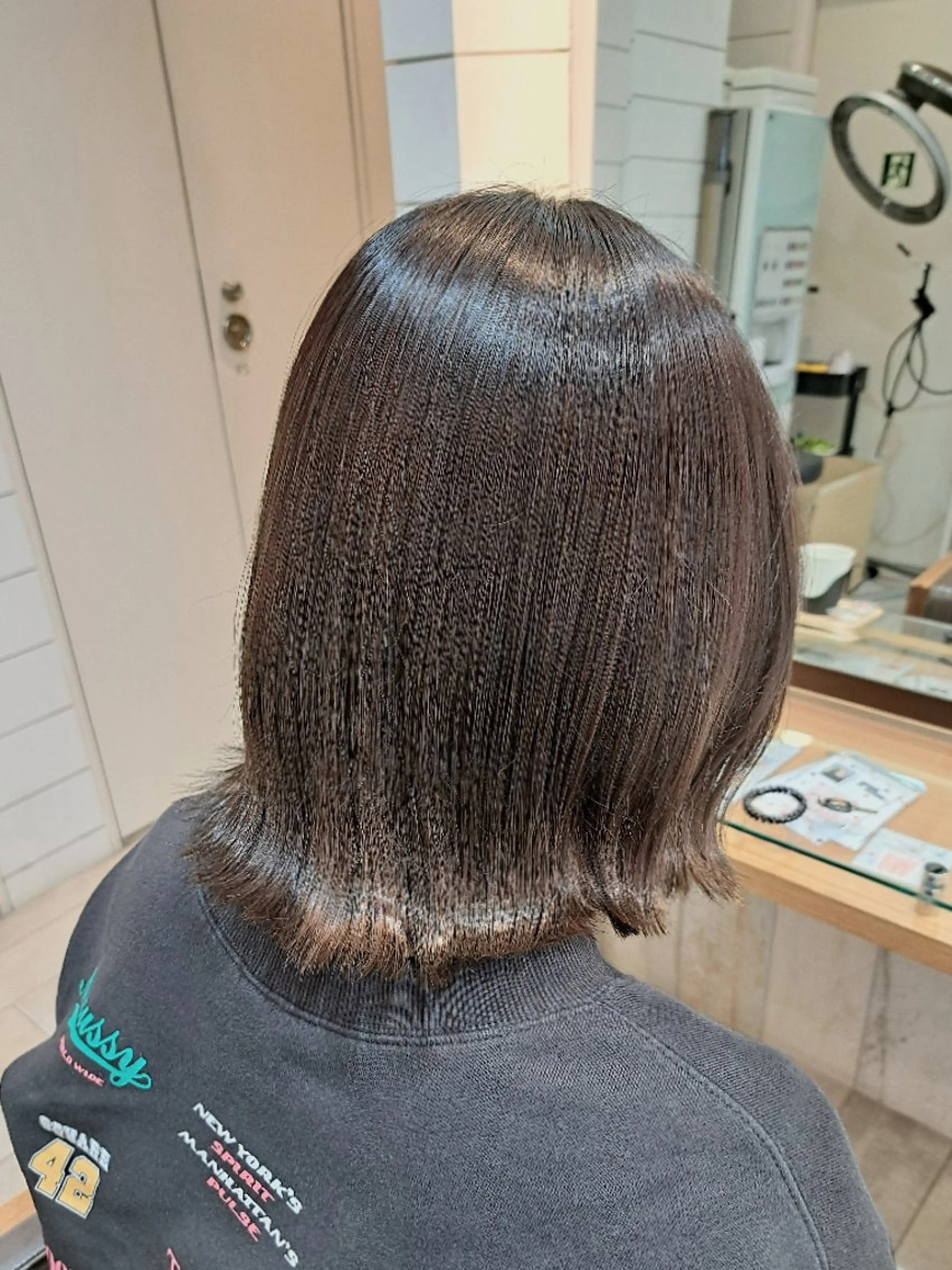 カラー ミディアム ブリーチ 透明感カラー グレージュ ヘアカラー 渋谷／ ＭＩＹＵのヘアスタイル