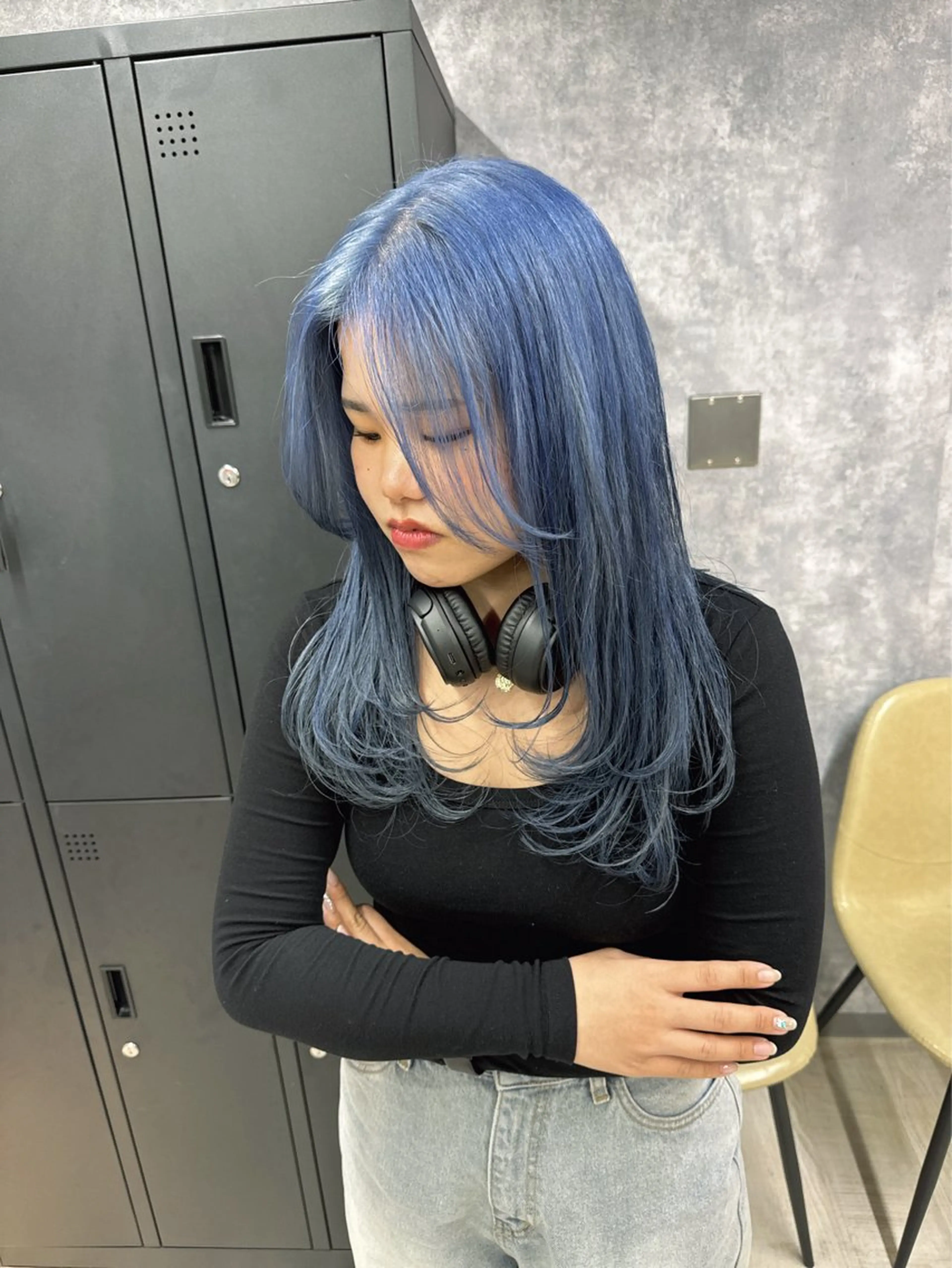 ロング カラー ブリーチ ケアブリーチ ダブルカラー イヤリングカラー ハイトーンカラー 【.ico】心斎橋/ ウルフ/飛田ゆうきのヘアスタイル