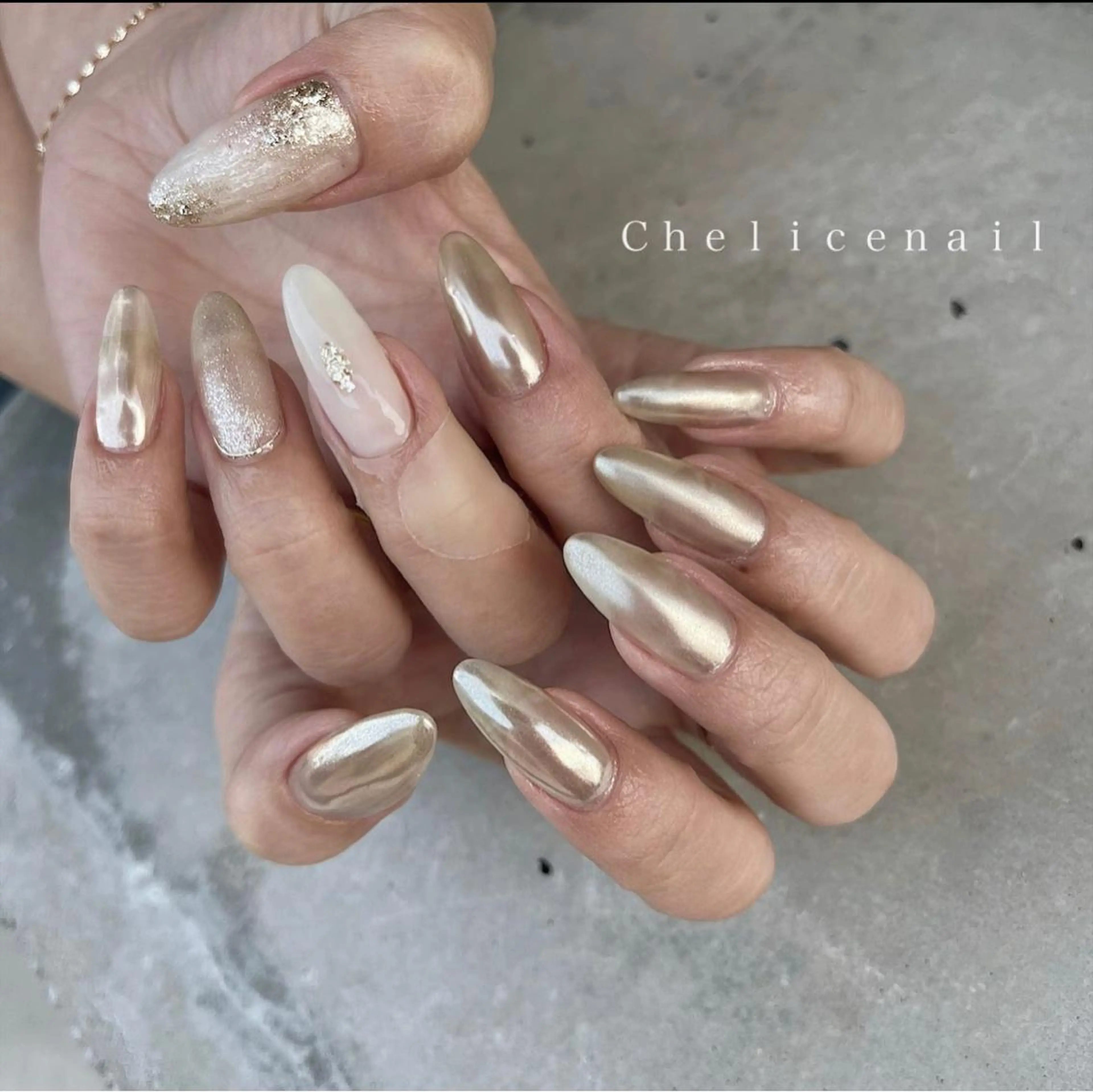 ネイル アートネイル フレンチネイル ジェルネイル レース ラメ(グリッター) Chelice nailのネイルデザイン