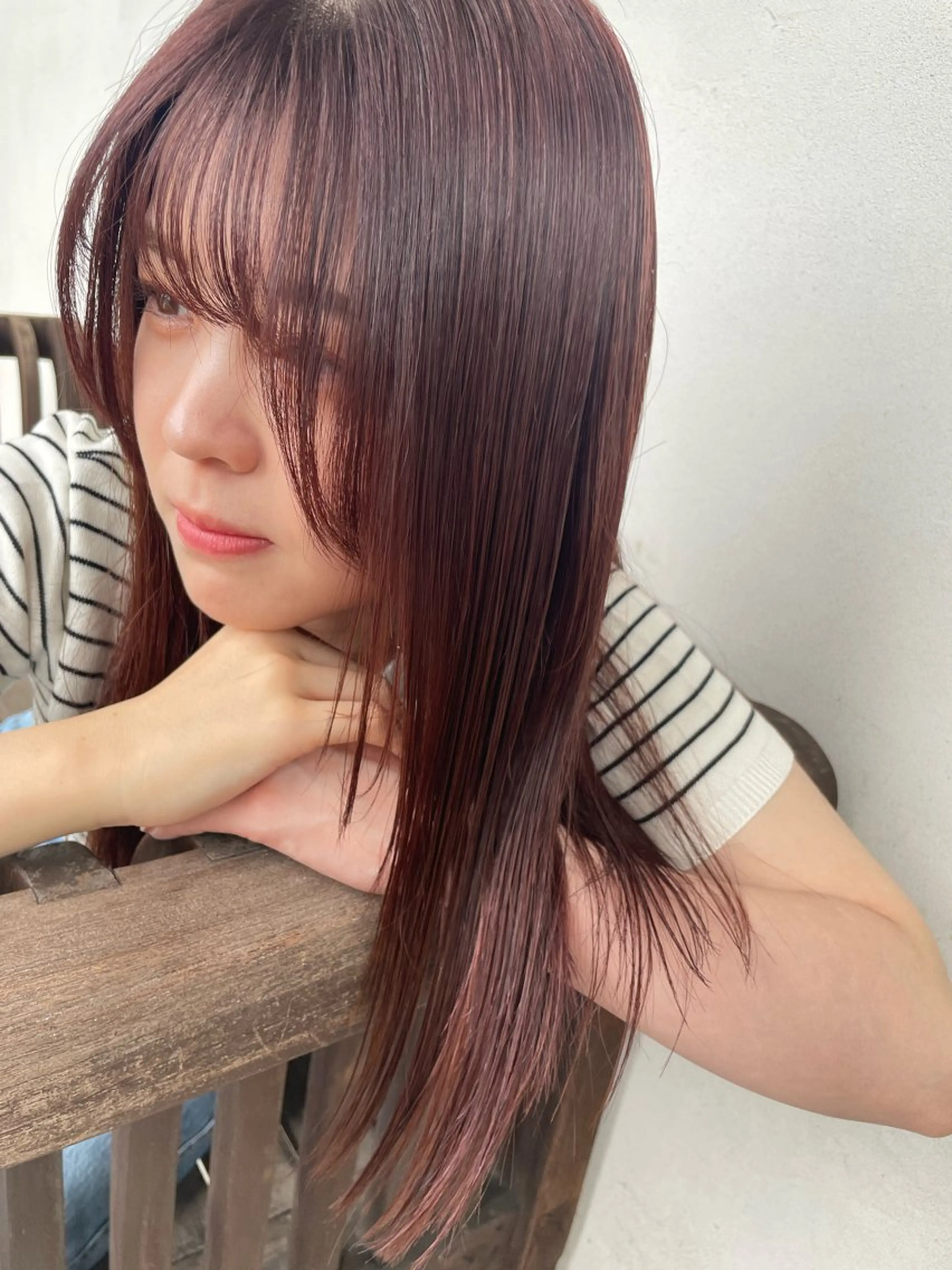 【ミニモ限定】💎カット+酸性ストレート¥16500/お顔周りレイヤー/韓国ヘアの写真