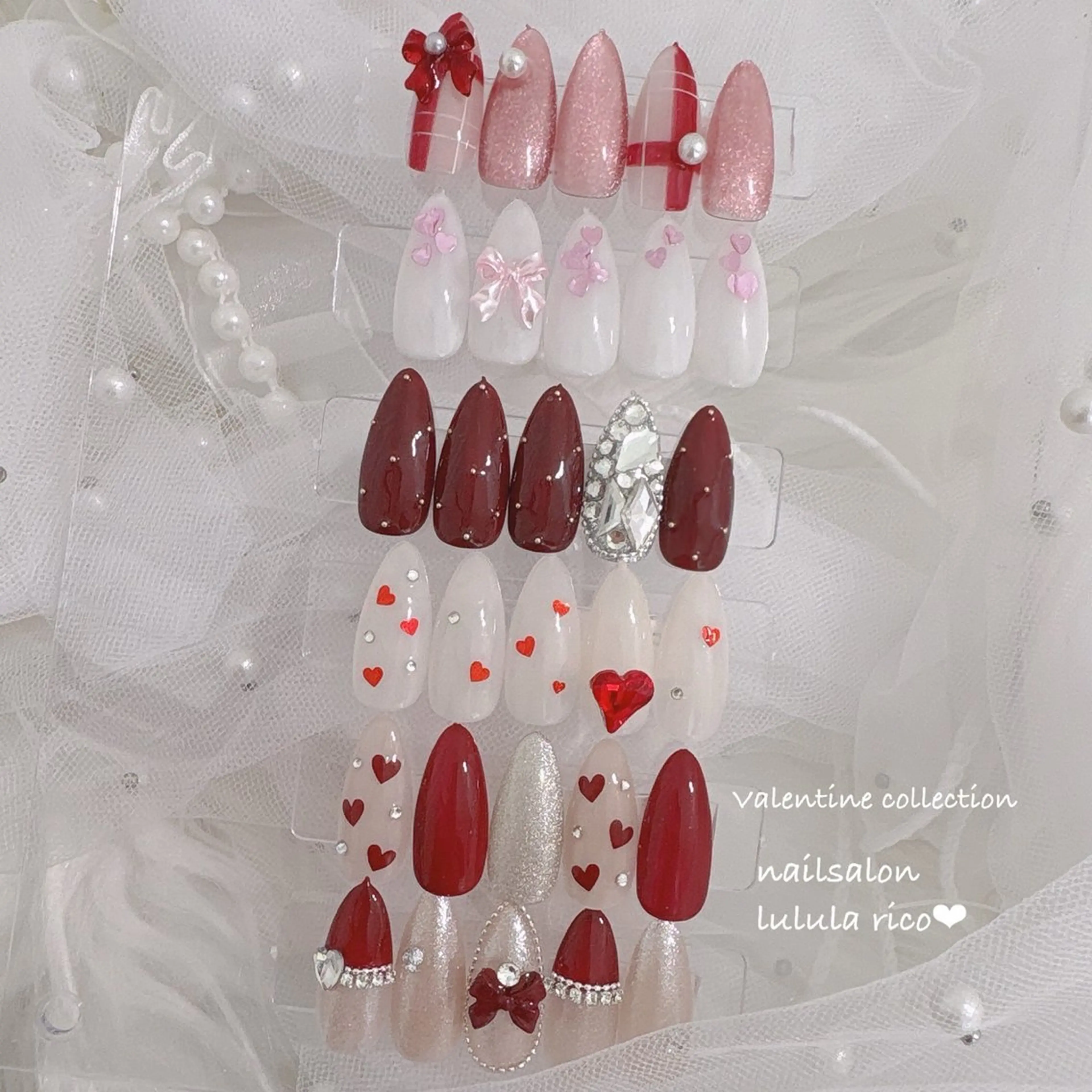 ネイル バレンタイン ハンドネイル lulularico aiのネイルデザイン