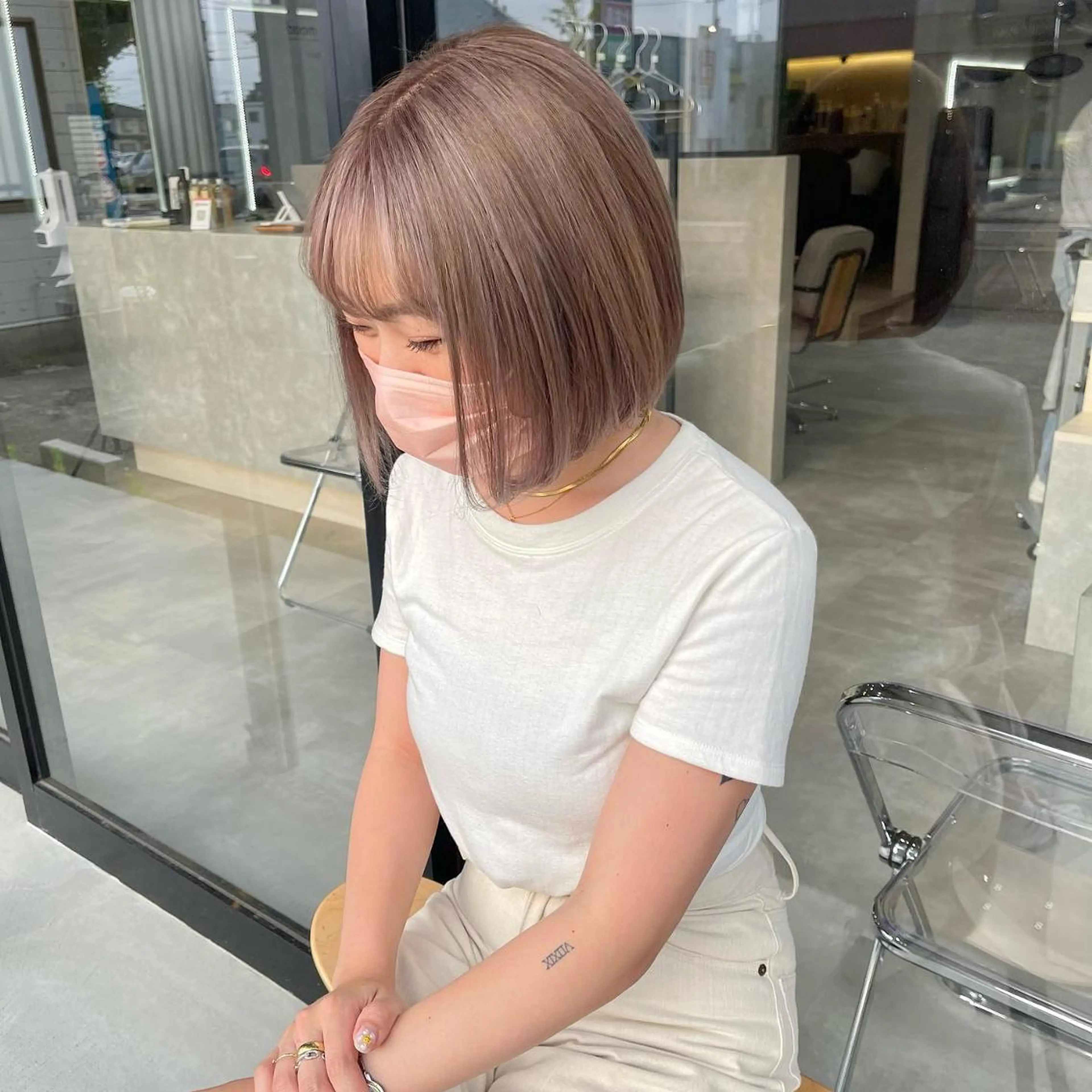 ショート ハイライト 髪質改善 河原 亮のヘアスタイル