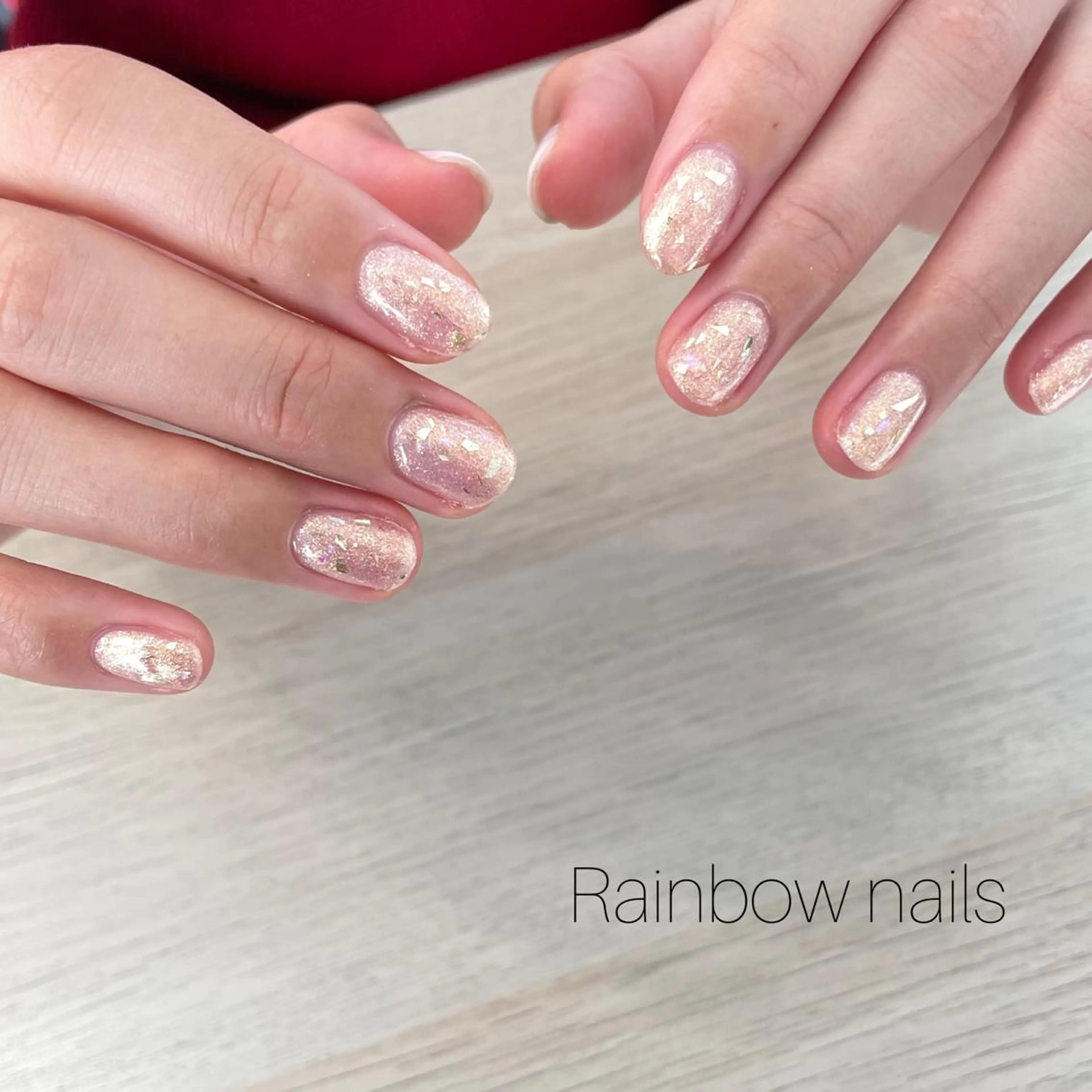 ネイル キラキラネイル Rainbow nailsくろちゃんのネイルデザイン