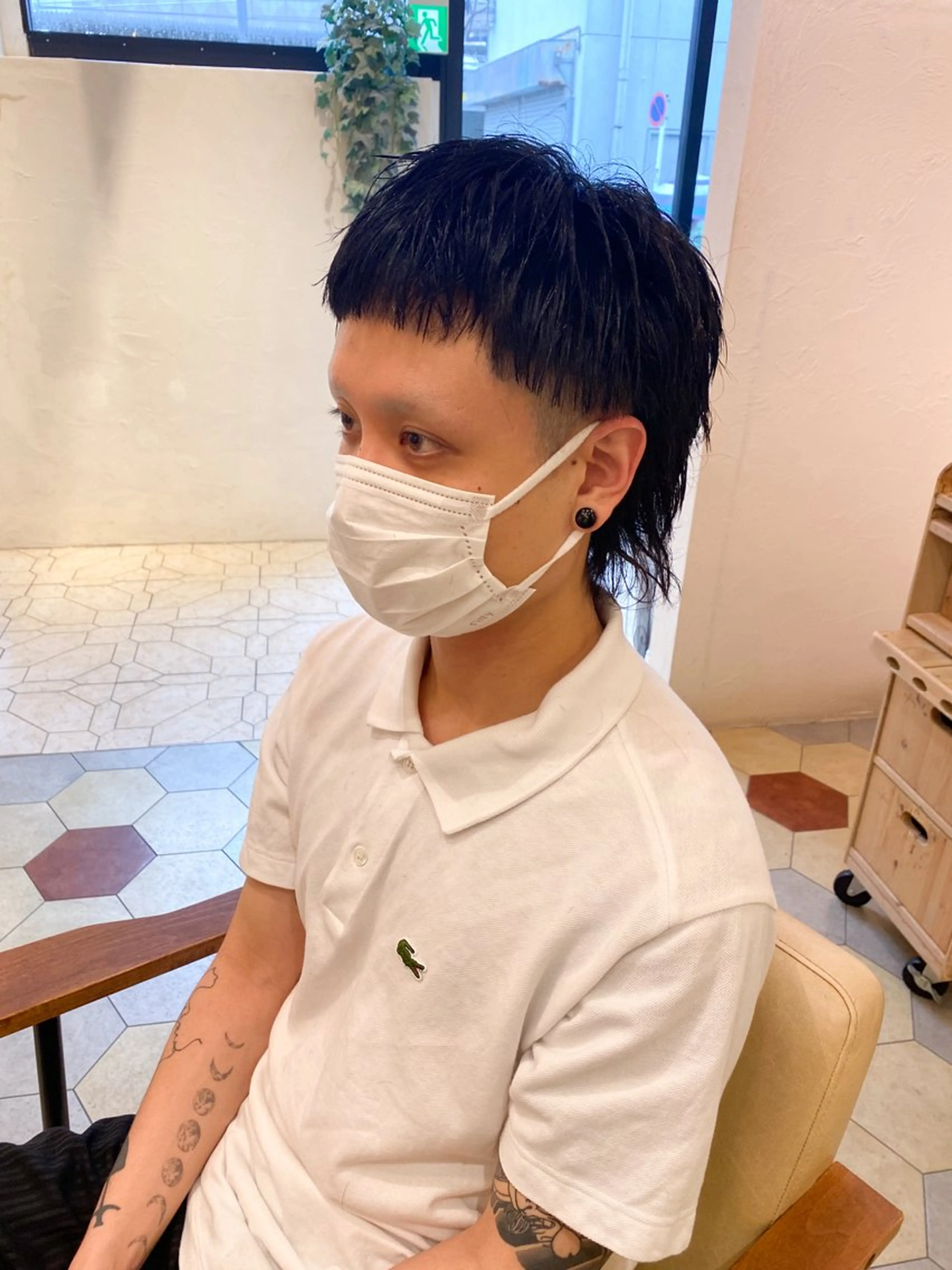 ミディアム メンズ マレットヘア カット 菊池大一 溝の口パーマのヘアスタイル