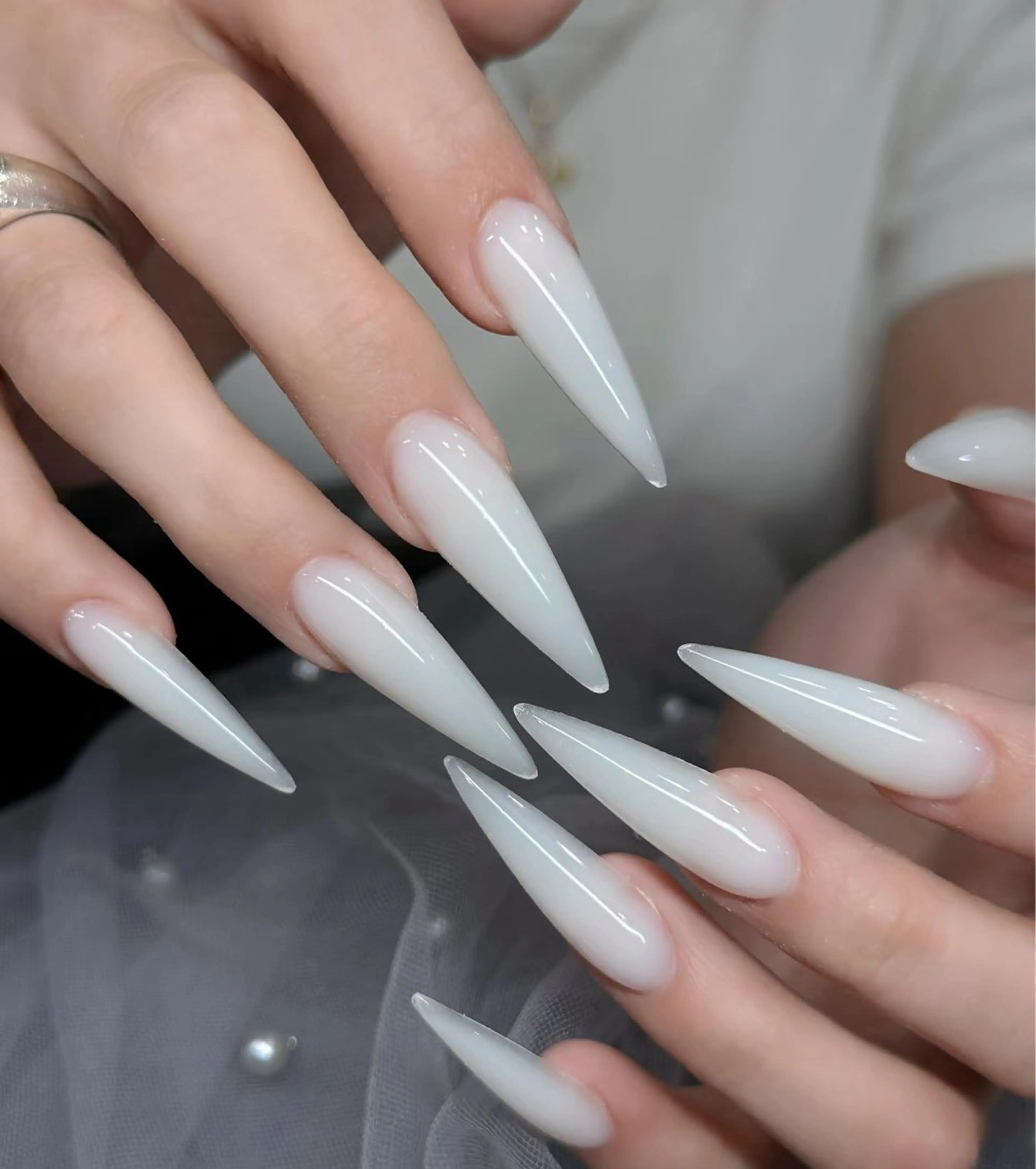 ネイル オーロラネイル フラワーネイル フットネイル フレンチネイル ジェルネイル ハンドネイル 長さだし専門 ありさのネイルデザイン