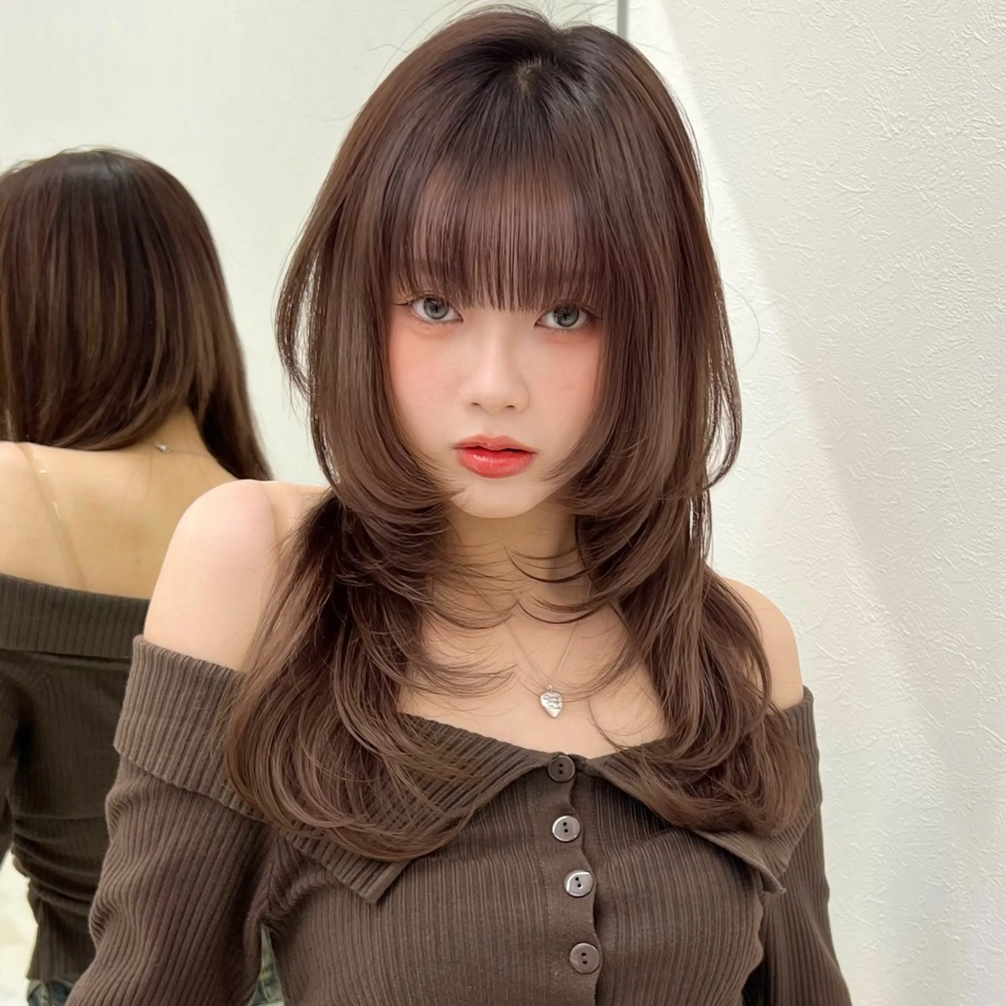 ロング レイヤーカット 似合わせカット カット ヘアカラー AI TOKYO　S所属・mizuki 【韓国レイヤー】のヘアスタイル