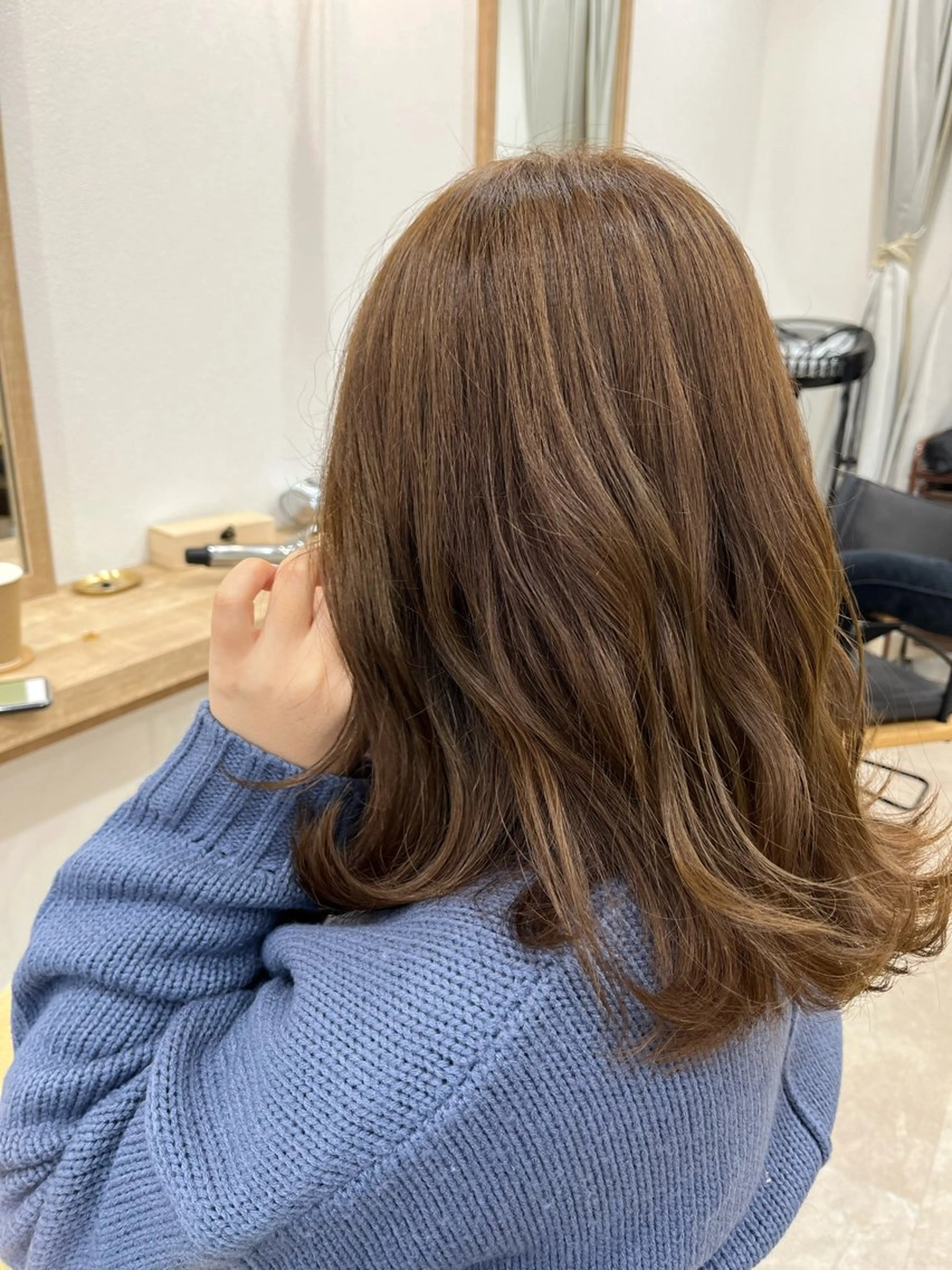 セミロング カラー ベージュカラー レイヤーカット カット ヘアカラー entality lit所属・暖色ボブ 🍊rikakoのヘアスタイル