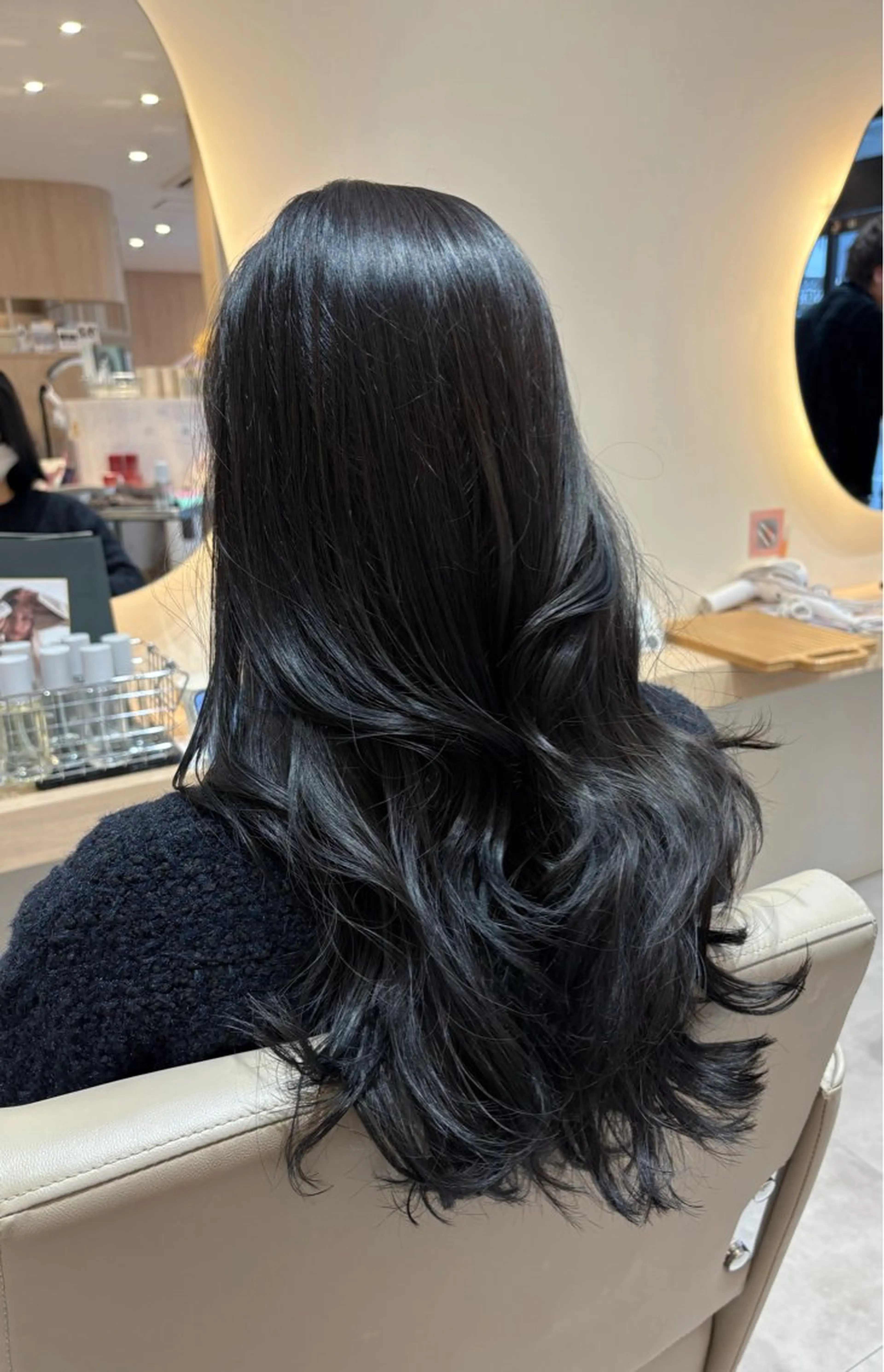 ロング カラー 黒髪 ブリーチ ブルーカラー ブルーブラック 透明感カラー ヘアカラー レイヤー/透明感/髪 質改善/メンズ/佐藤のヘアスタイル