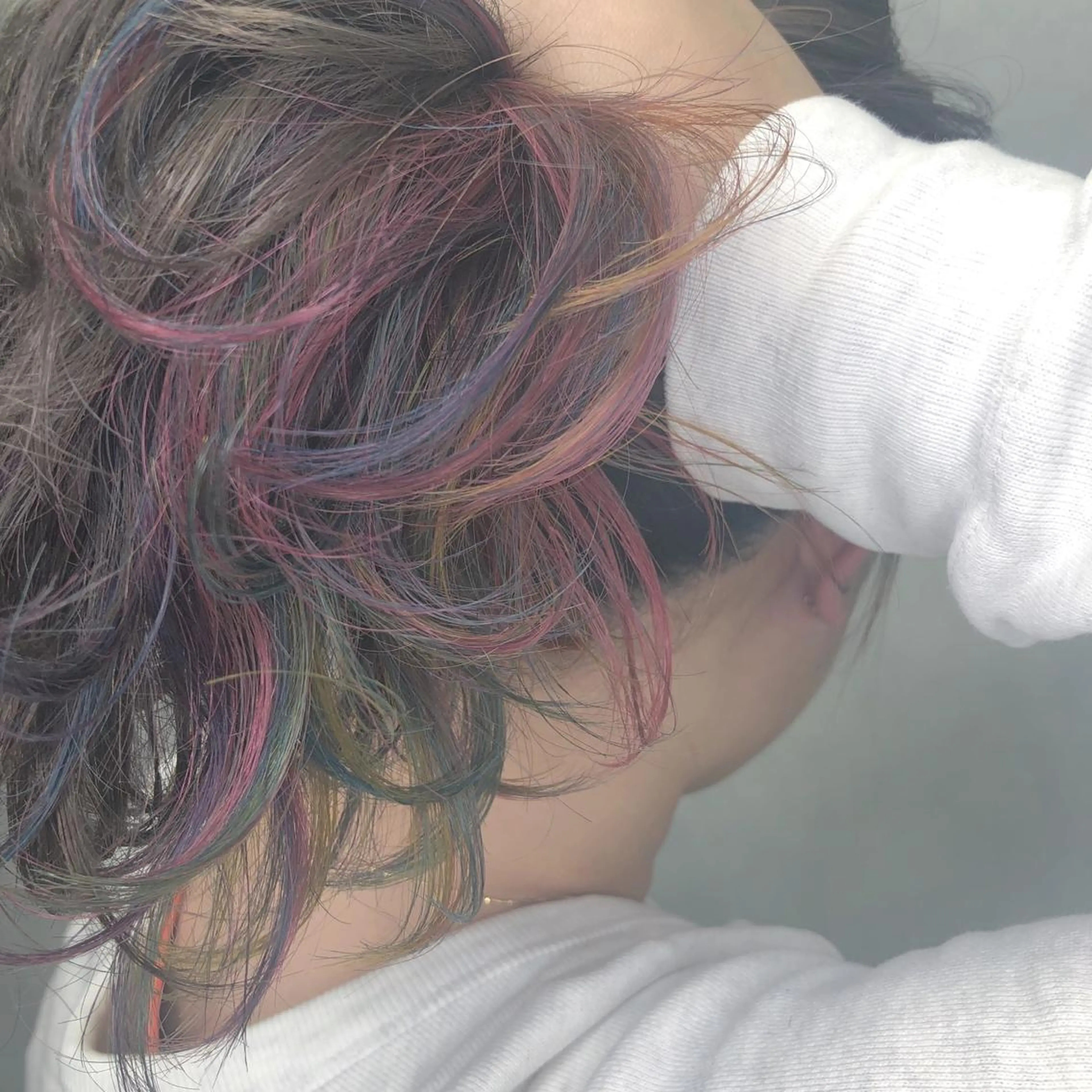 セミロング カラー インナーカラー ユニコーンカラー ORIKA 美容室のヘアスタイル