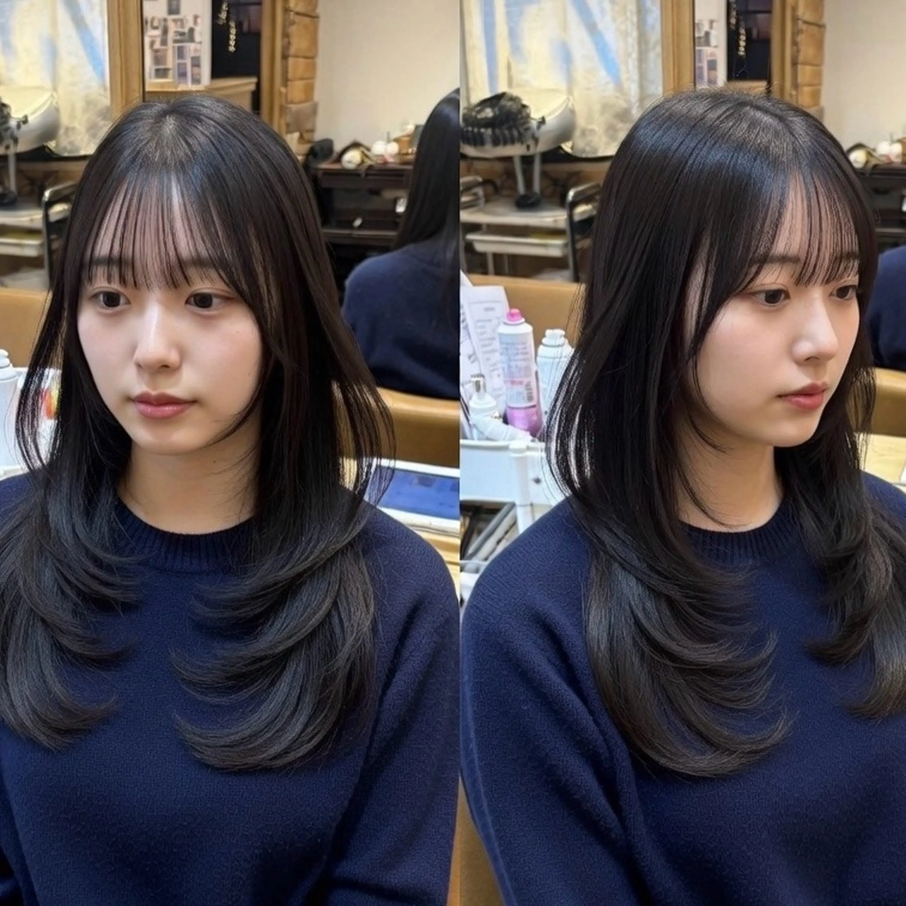 ロング カラー カット ヘアカラー トリートメント 👑髪質改善wカラー /ハイトーン/アユカのヘアスタイル