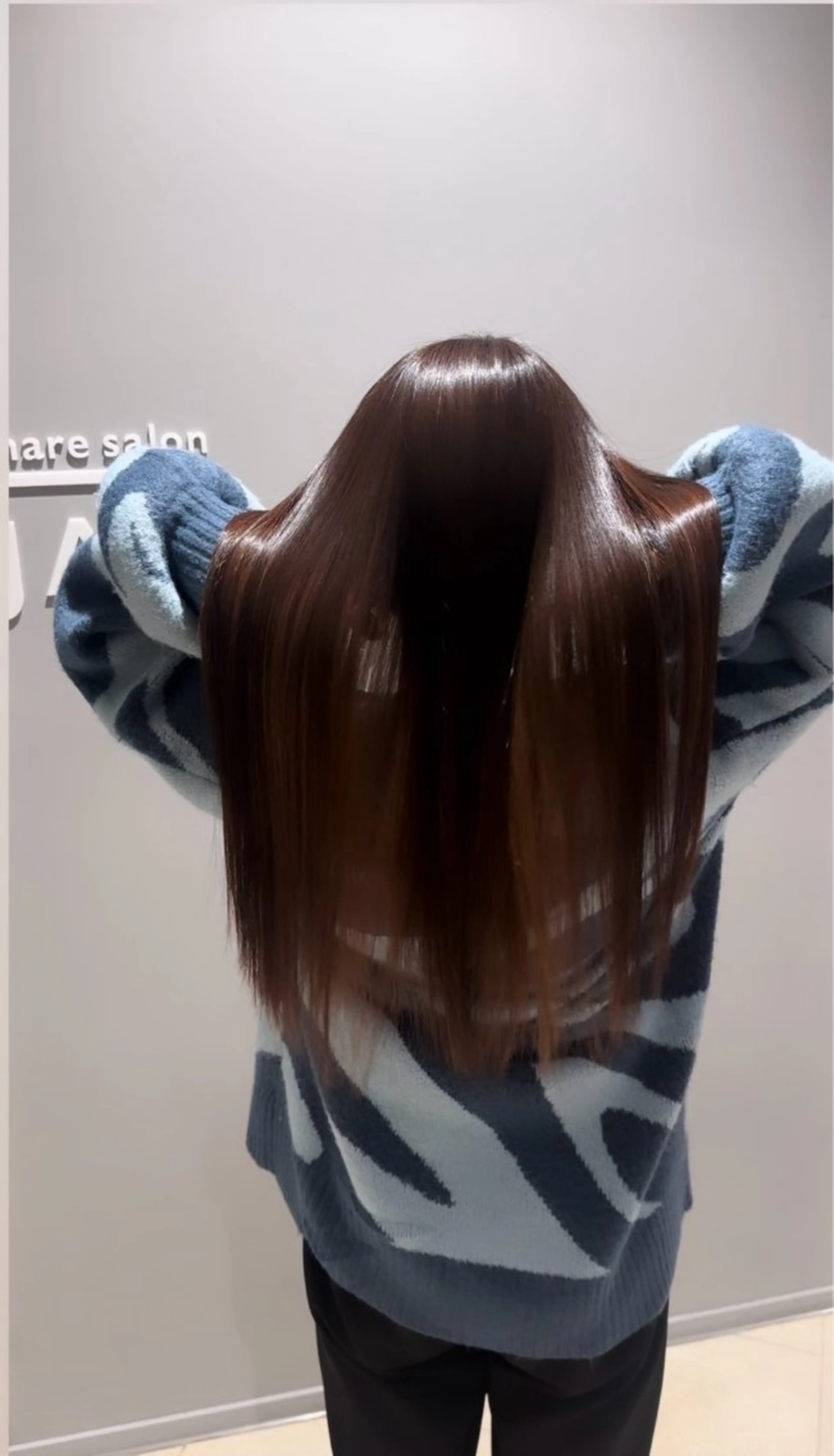 ロング 髪質改善 縮毛矯正 トリートメント ヘアカラー トリートメント 【20代ダメージ毛に 髪質改善】のヘアスタイル