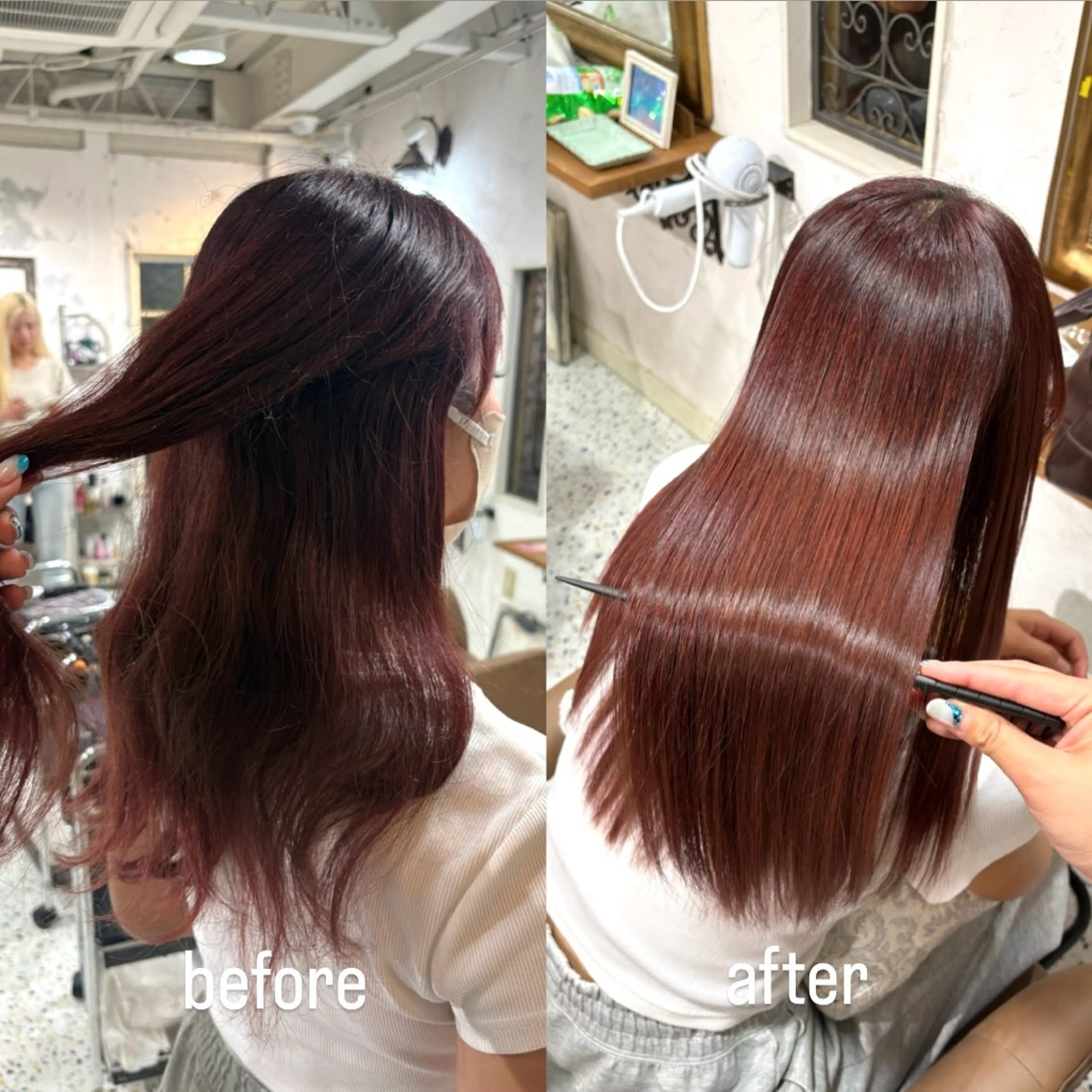 セミロング カット 縮毛矯正 クセ/うねり改善/ 縮毛矯正🫧ゆりのヘアスタイル