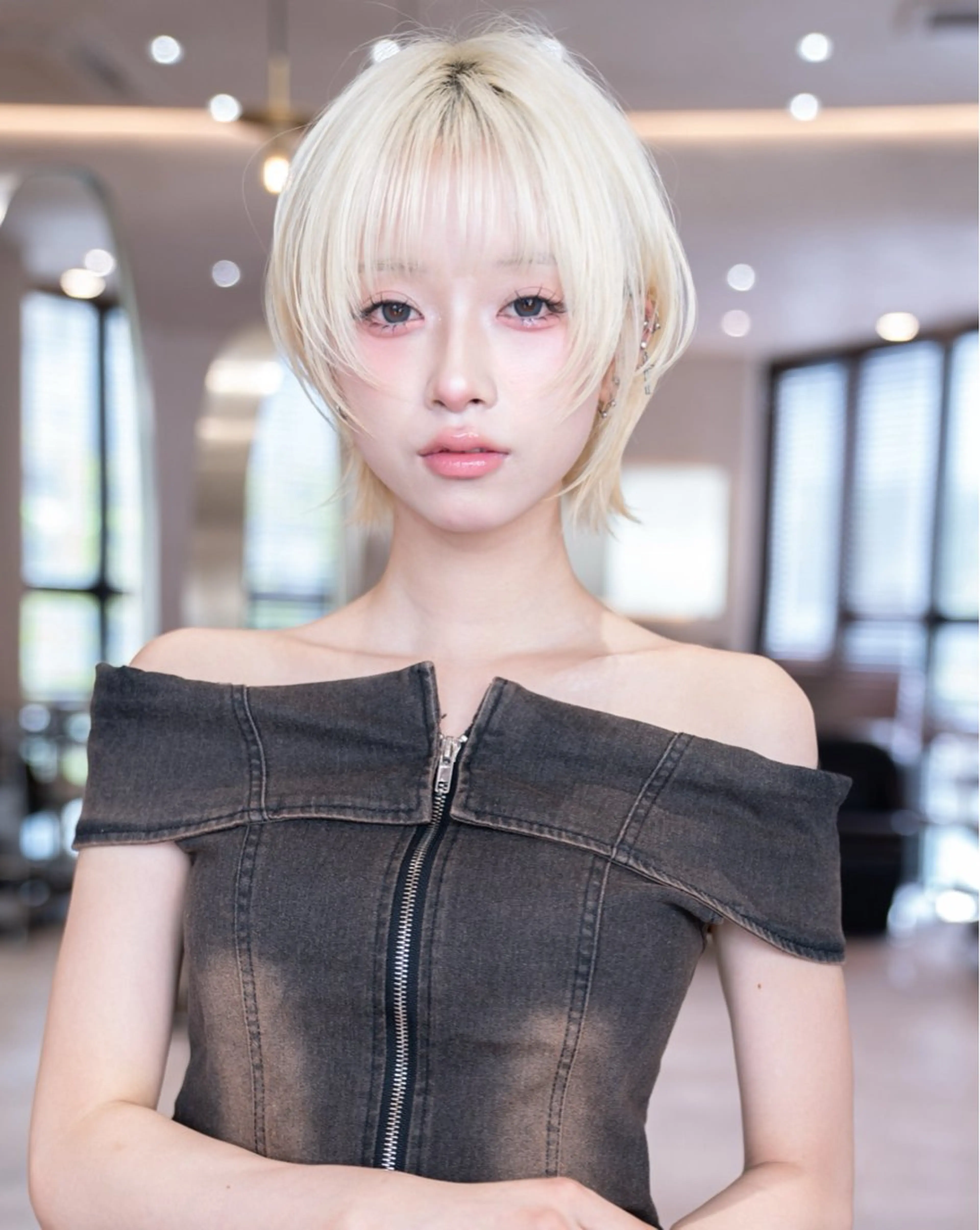 ミディアム カラー カット ヘアカラー トリートメント 渋谷/レイヤーボブ・ 韓国ボブ特化/楓のヘアスタイル