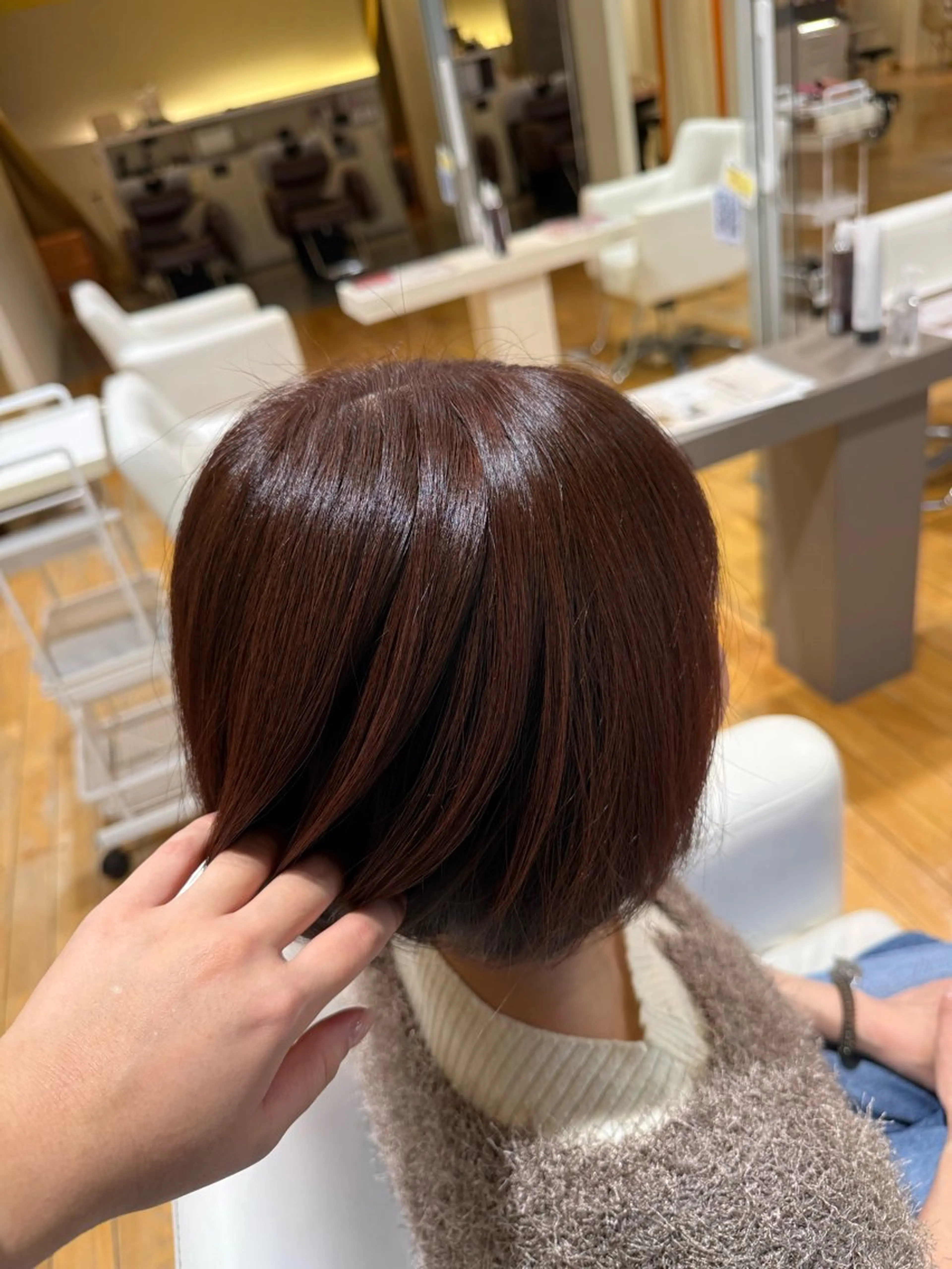 カラー ピンクカラー ヘアカラー femme 當田 莉央のヘアスタイル