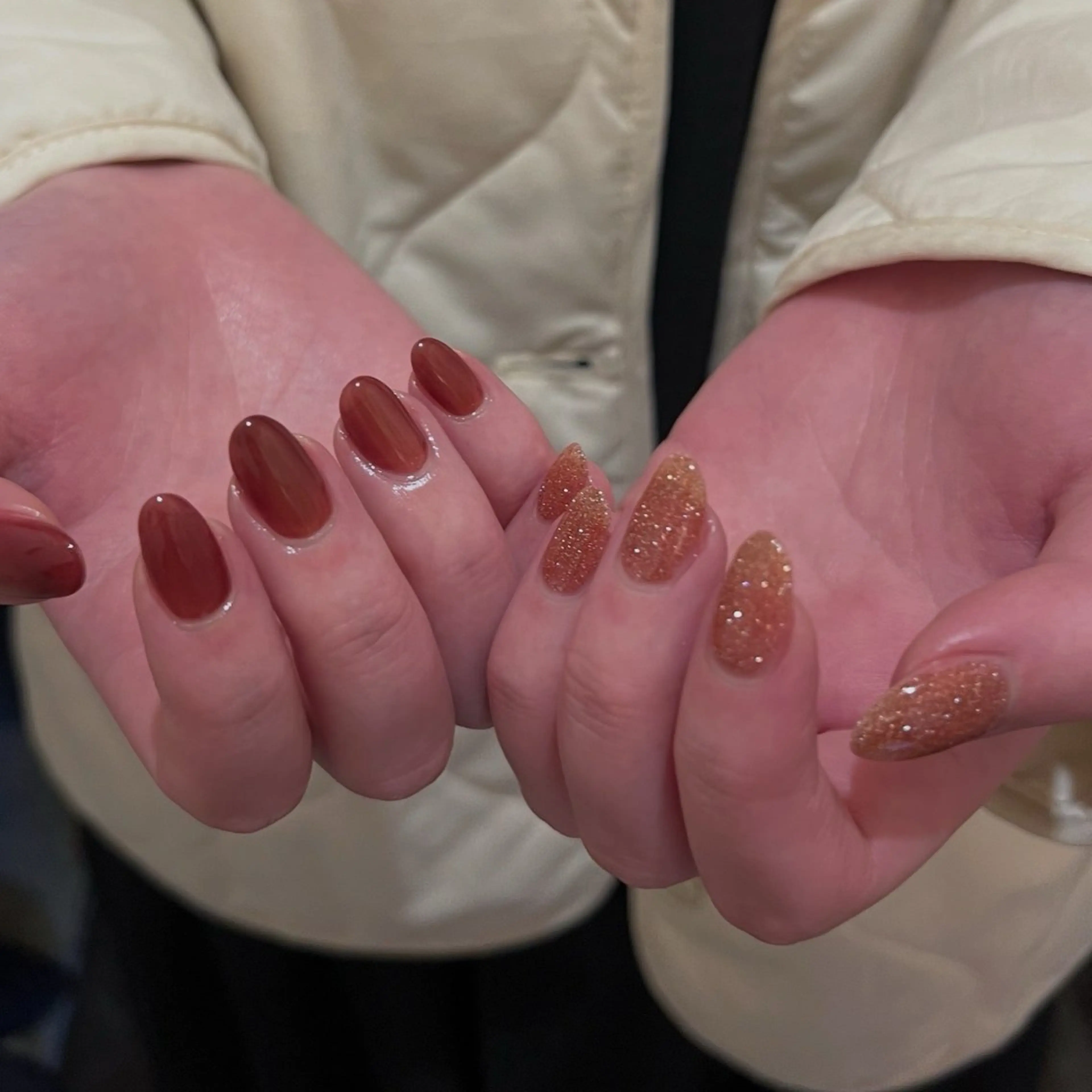 ネイル フラッシュネイル ピンク 赤色 urun eriのネイルデザイン