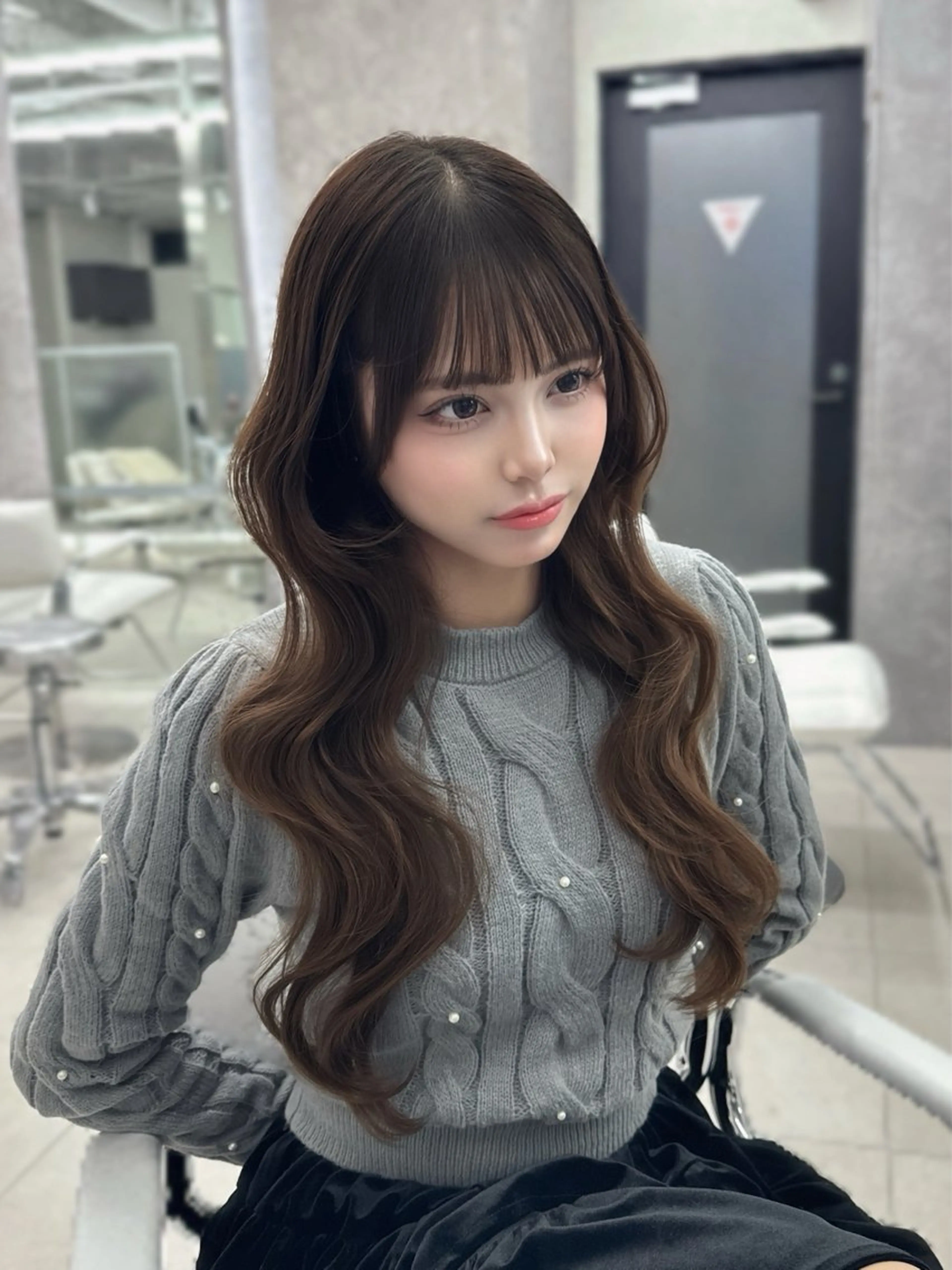 ロング のり🐼顔まわり/ 韓国/レイヤーカットのヘアスタイル